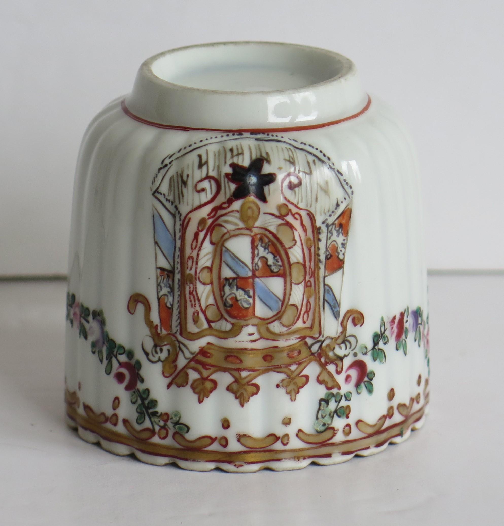 18th Century Worcester Porcelain Coffee Cup hand paintd Armorial Ptn, circa 1795 6