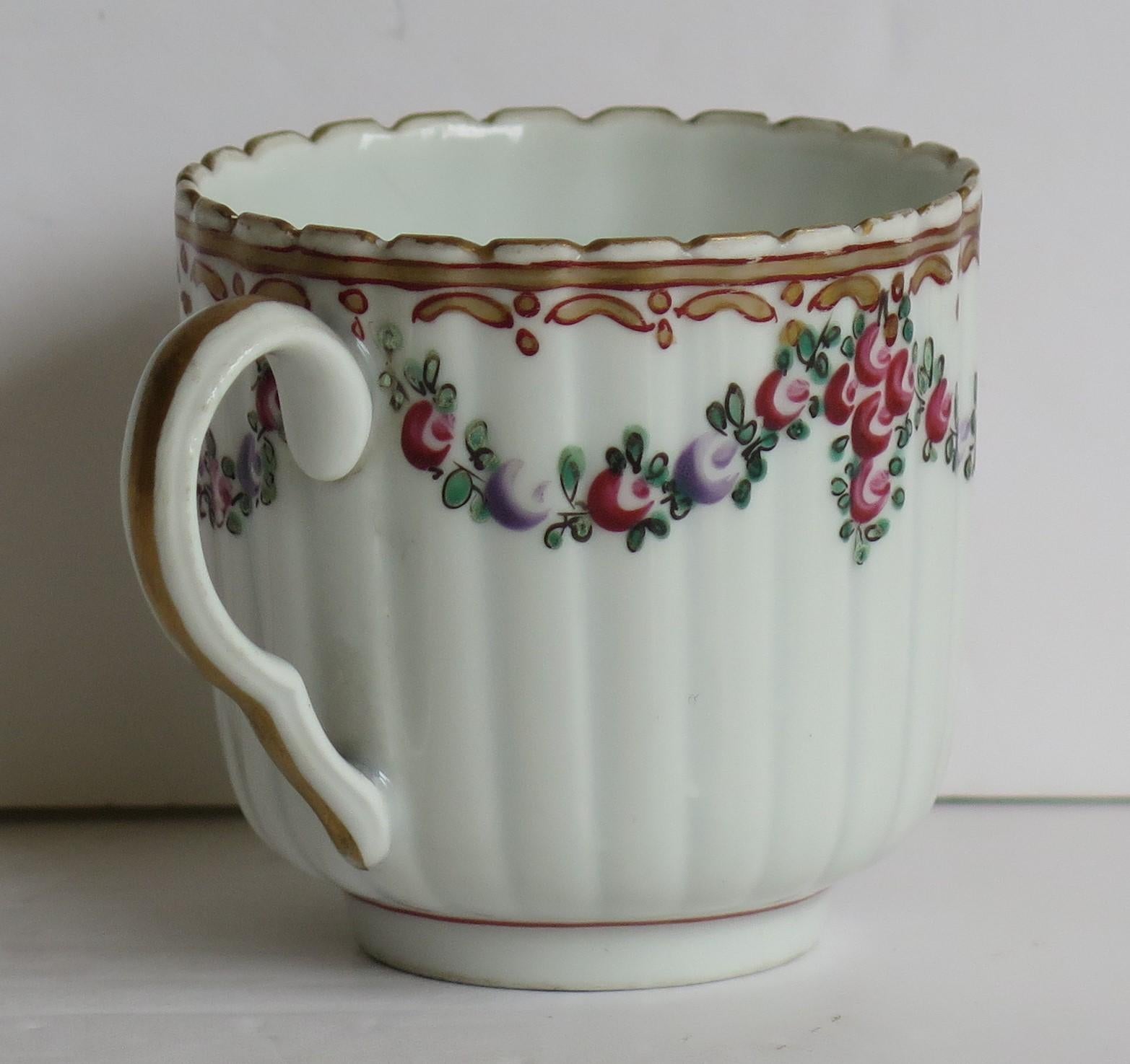 18th Century Worcester Porcelain Coffee Cup hand paintd Armorial Ptn, circa 1795 1