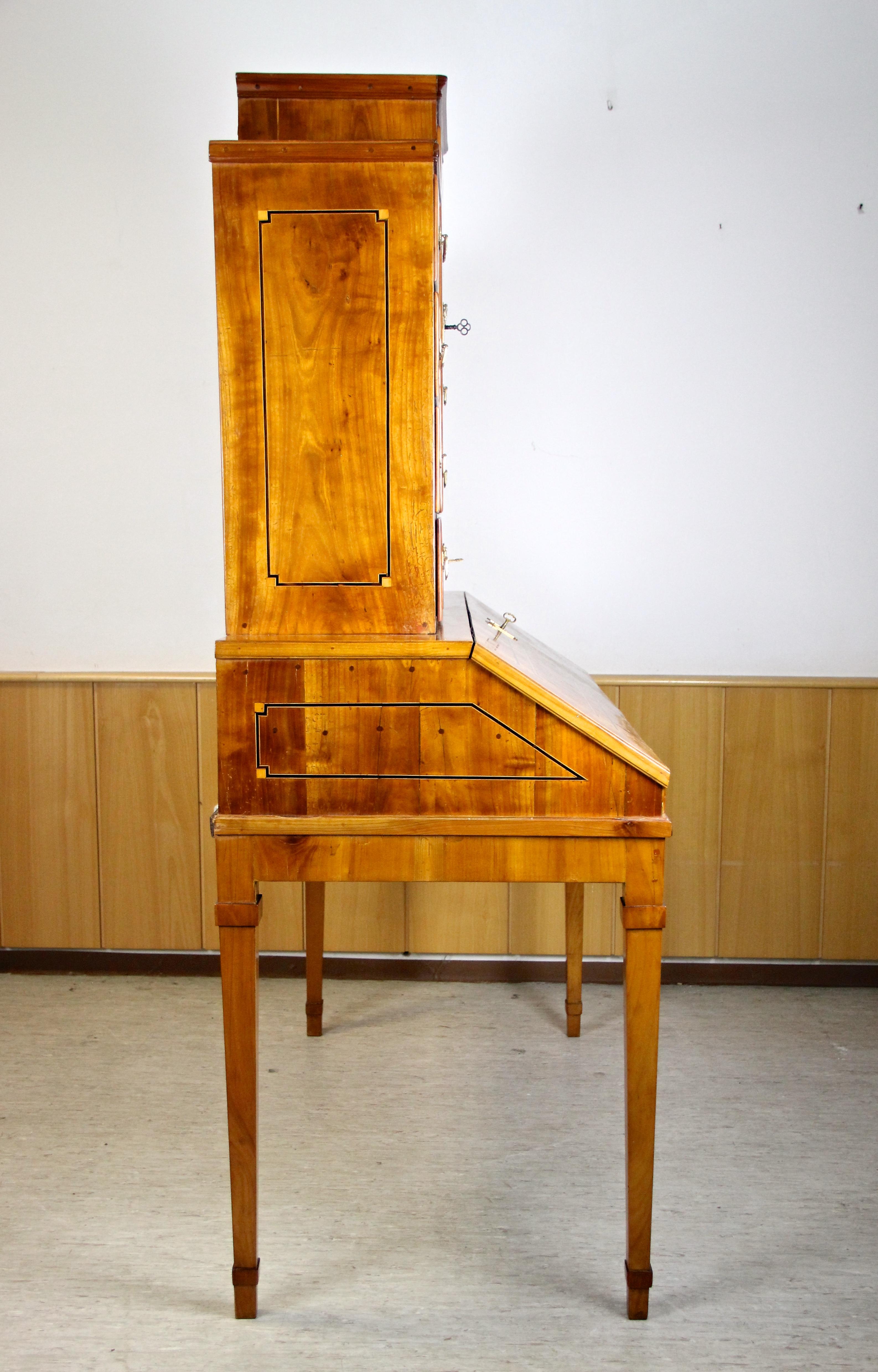 18th Century Writing Secretaire Cherrywood Josephinism Period, Austria 10