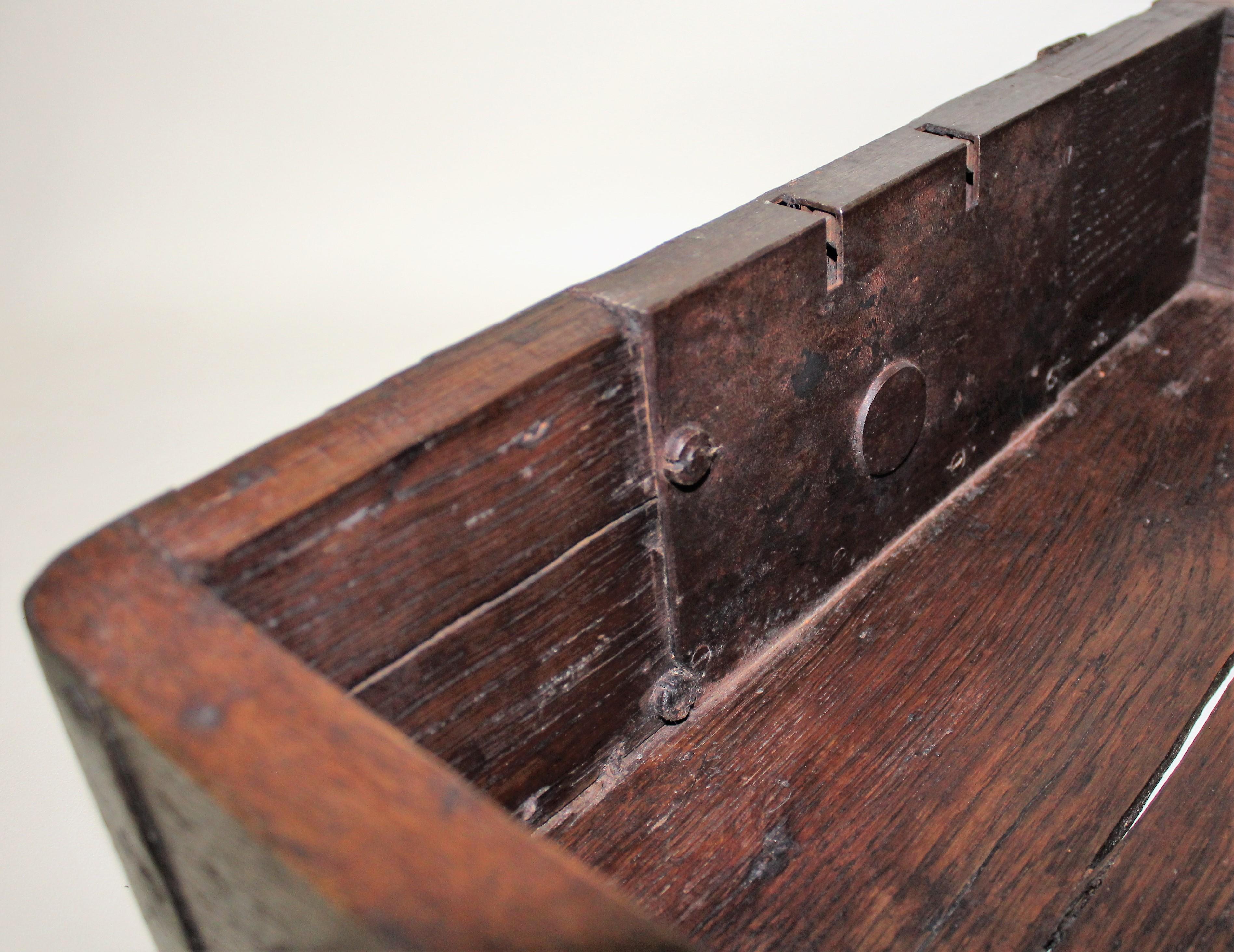18th Century Wrought Iron and Wood Strong Box 7