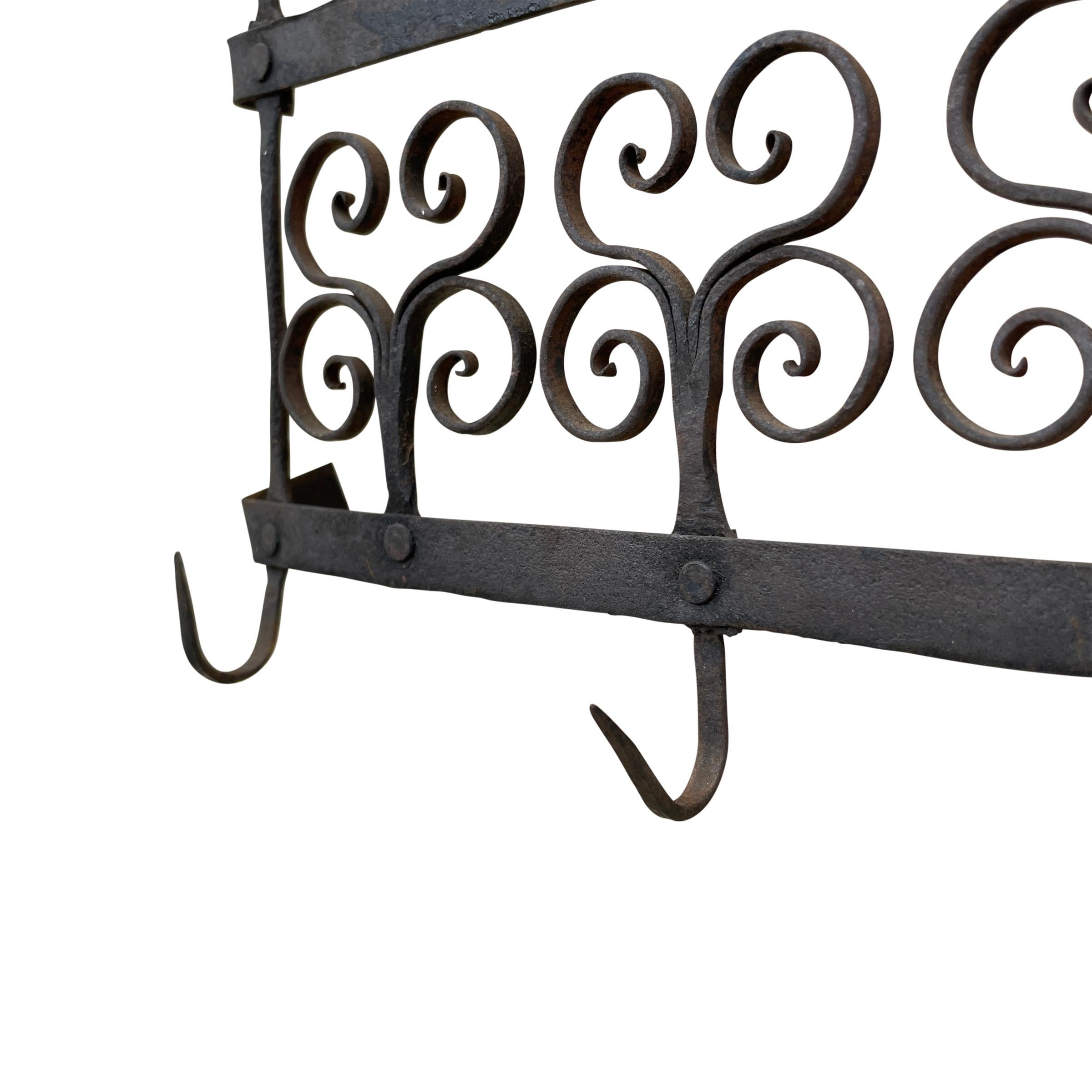 18th Century Wrought Iron Kitchen Rack For Sale 4