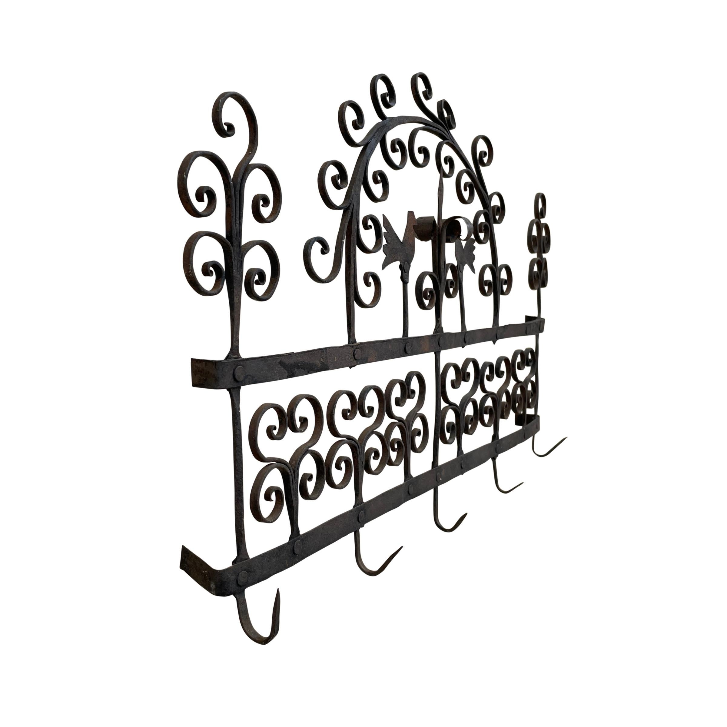 Primitive 18th Century Wrought Iron Kitchen Rack For Sale