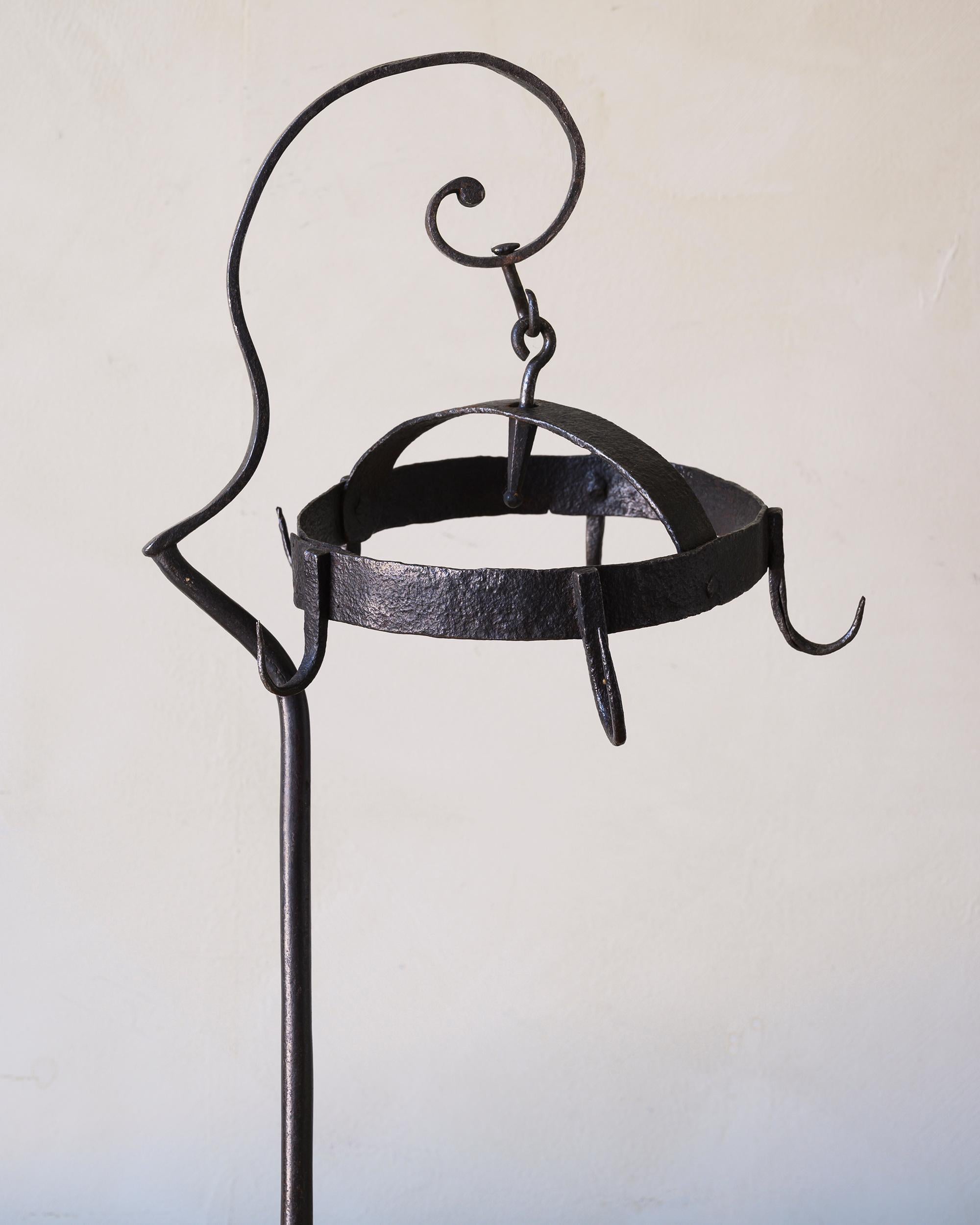 Hand-Crafted 18th Century Wrought Iron Table Game Hanger For Sale