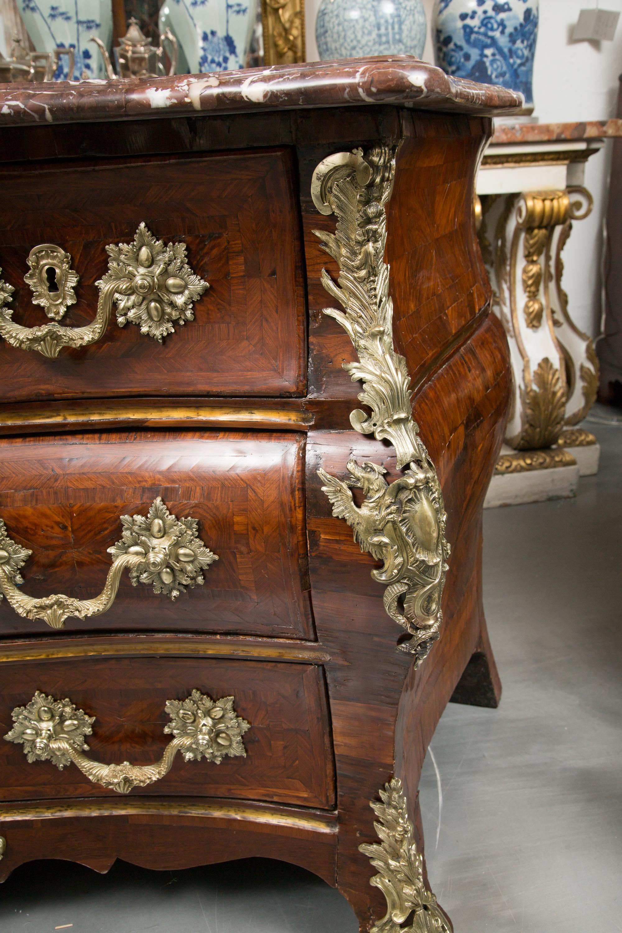 18th Century XV Gilt Bronze Mounted French Commode, Stamped For Sale 3