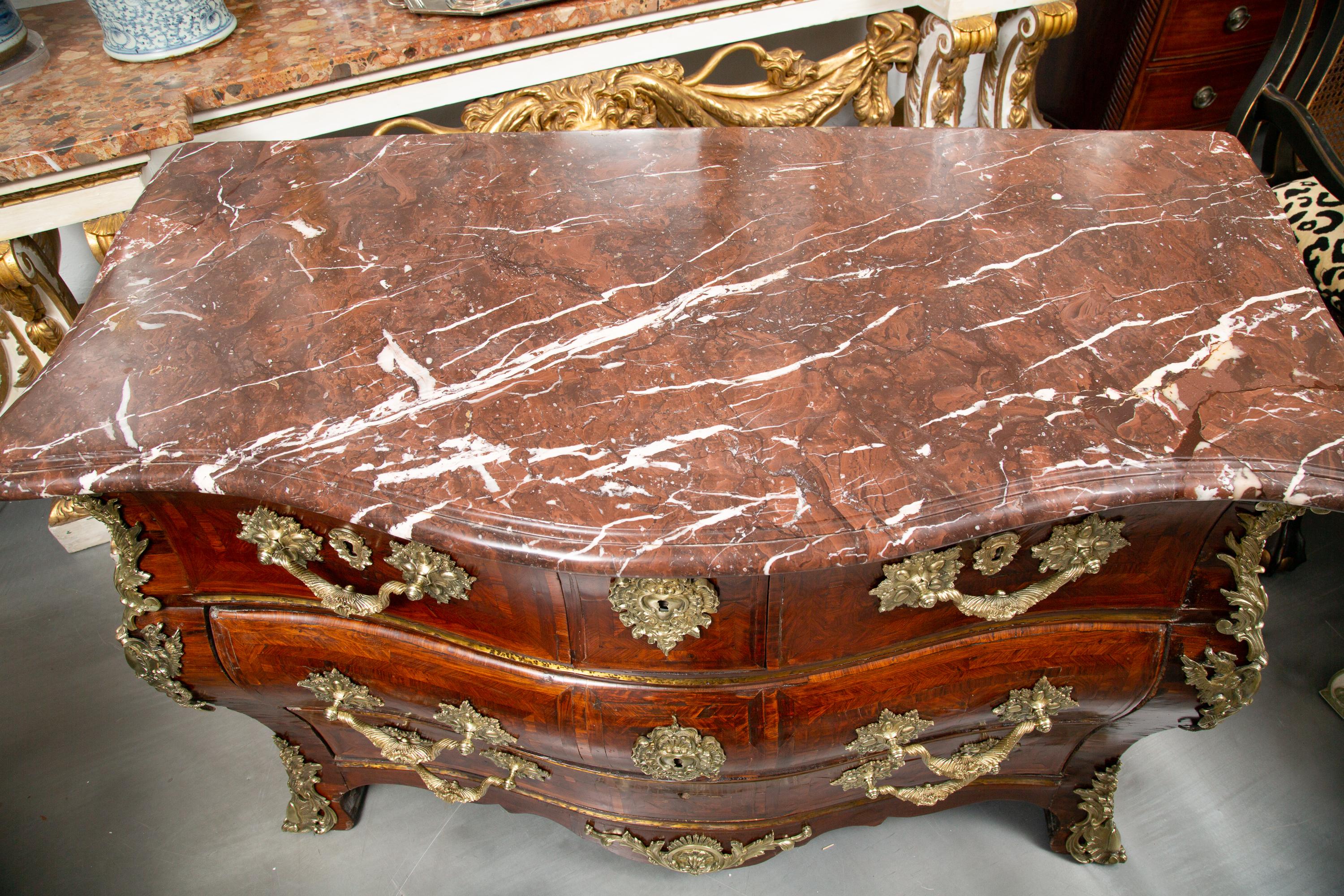 18th Century XV Gilt Bronze Mounted French Commode, Stamped For Sale 5