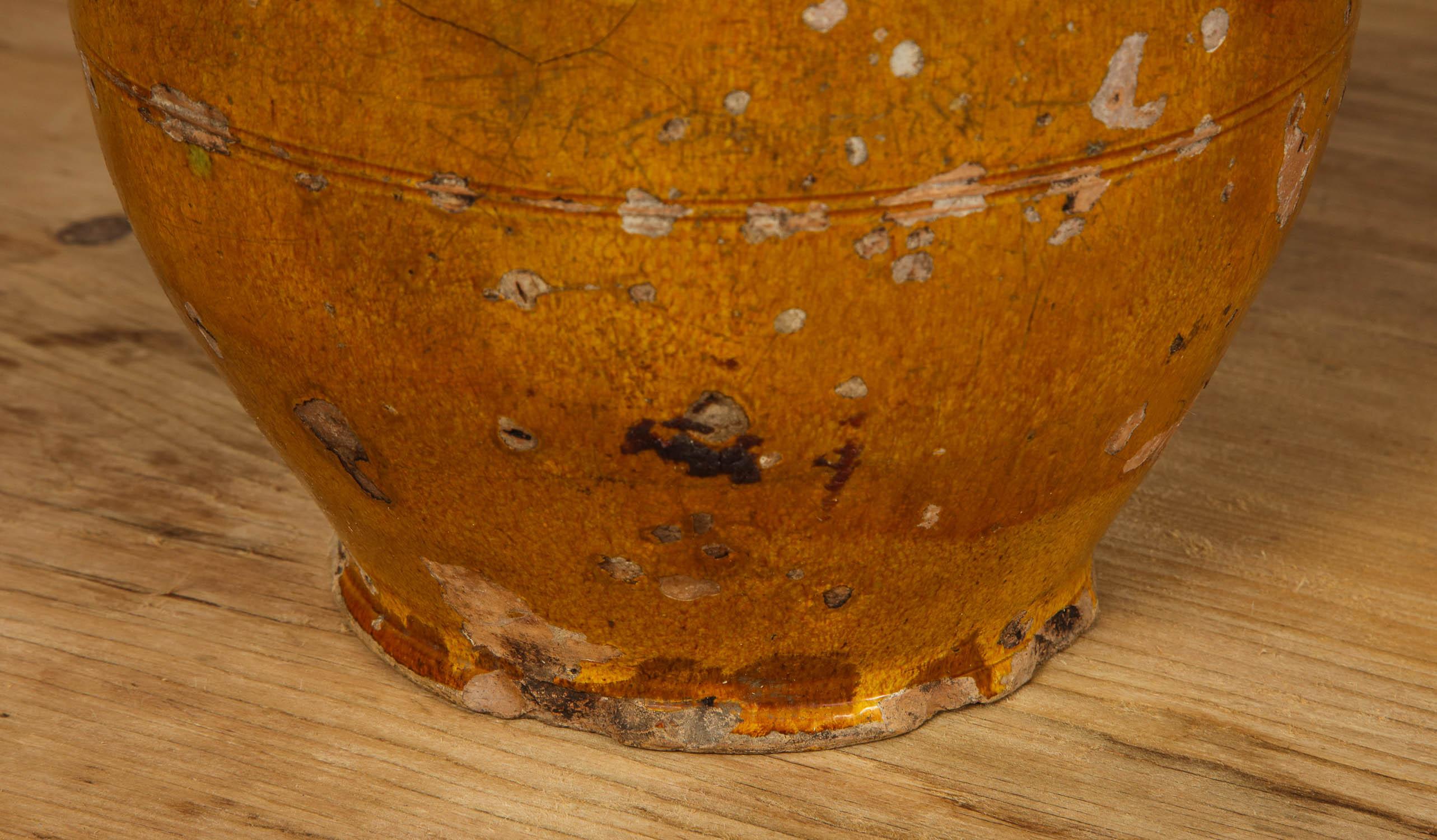 Earthenware 18th Century Yellow Glazed Harvest Pitcher