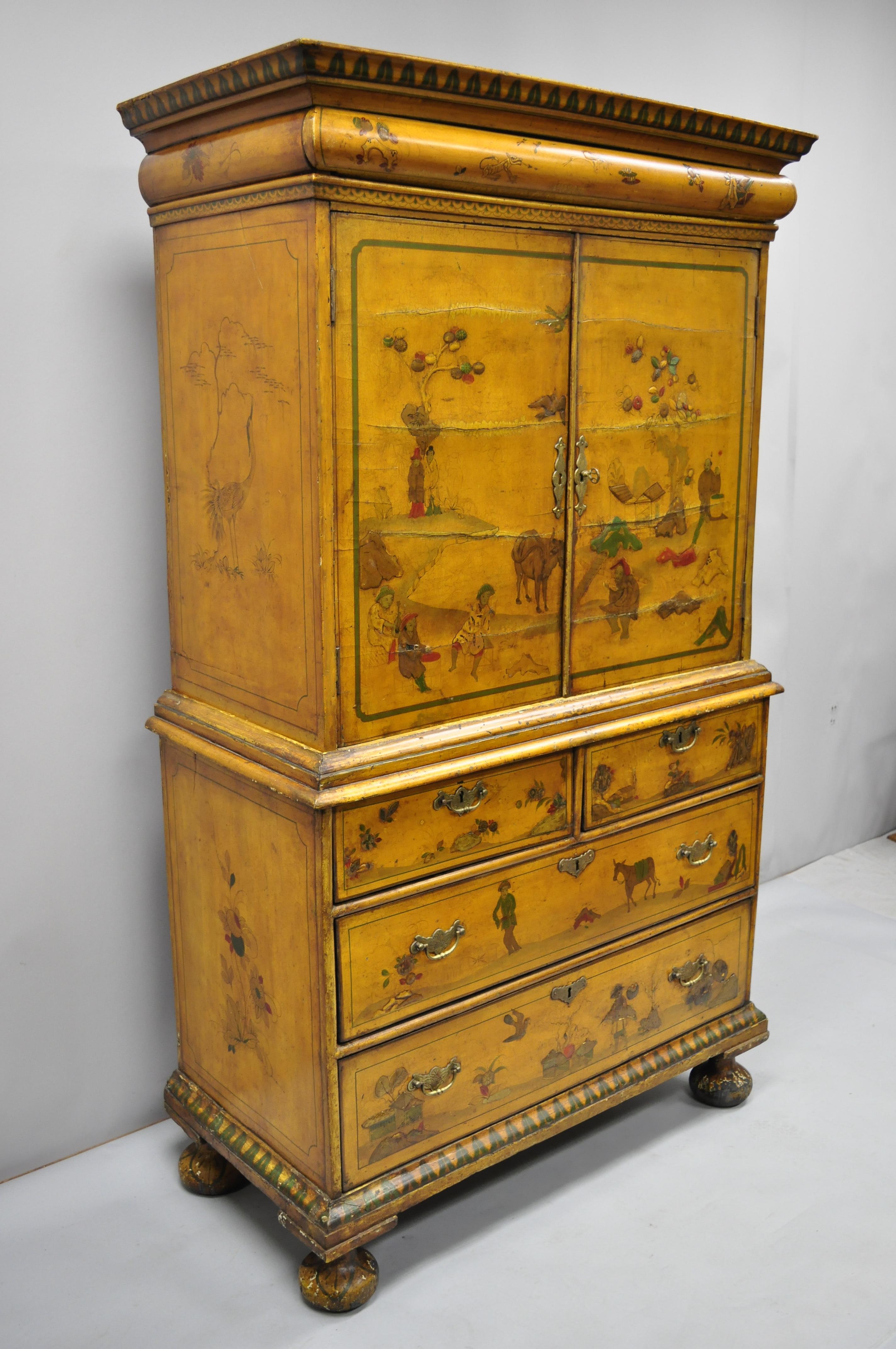 18th Century Yellow Polychrome Cabinet 6