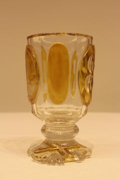 18th Century Yellow to Clear Glass German Figural Cut Glass Pokal