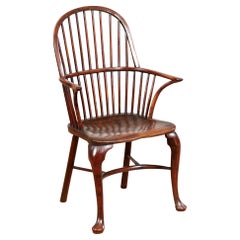 18th Century Yew Wood Cabriole Leg Windsor Chair