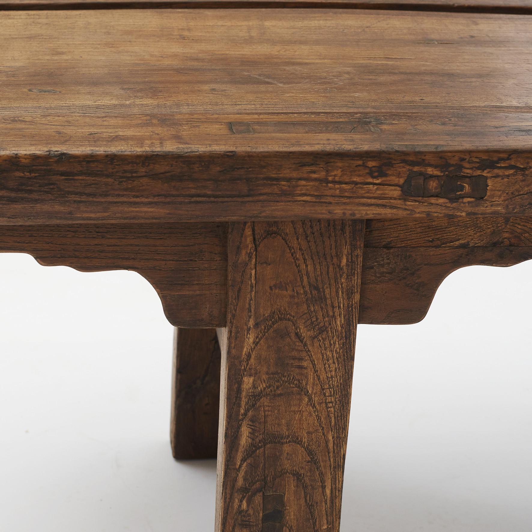 18th Century Chinese Elmwood Bench or Coffee Table 1