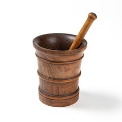 18. Ctr. Englischer Mörser und Stößel aus Pachyloba-Hartholz