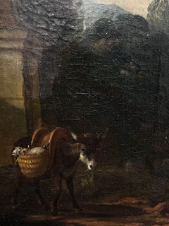 Fine 18th Century Dutch Old Master Oil Painting Sheep Goat & Donkey Classical LS