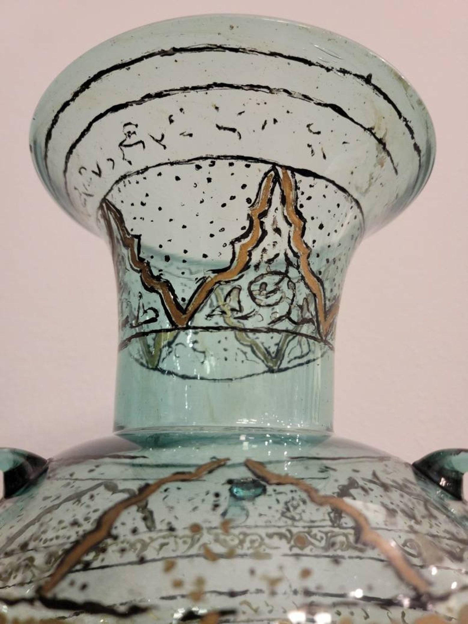 18th/Early 19th Century Islamic Blown Glass Mosque Oil Lamp For Sale 1