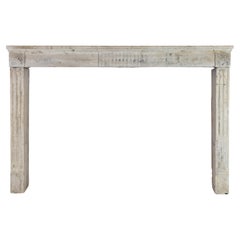 18th French Country Limestone Original Fireplace Mantle