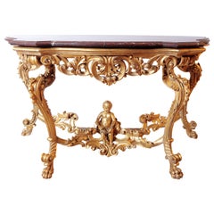 18th French Gilt Carved Louis XV Console