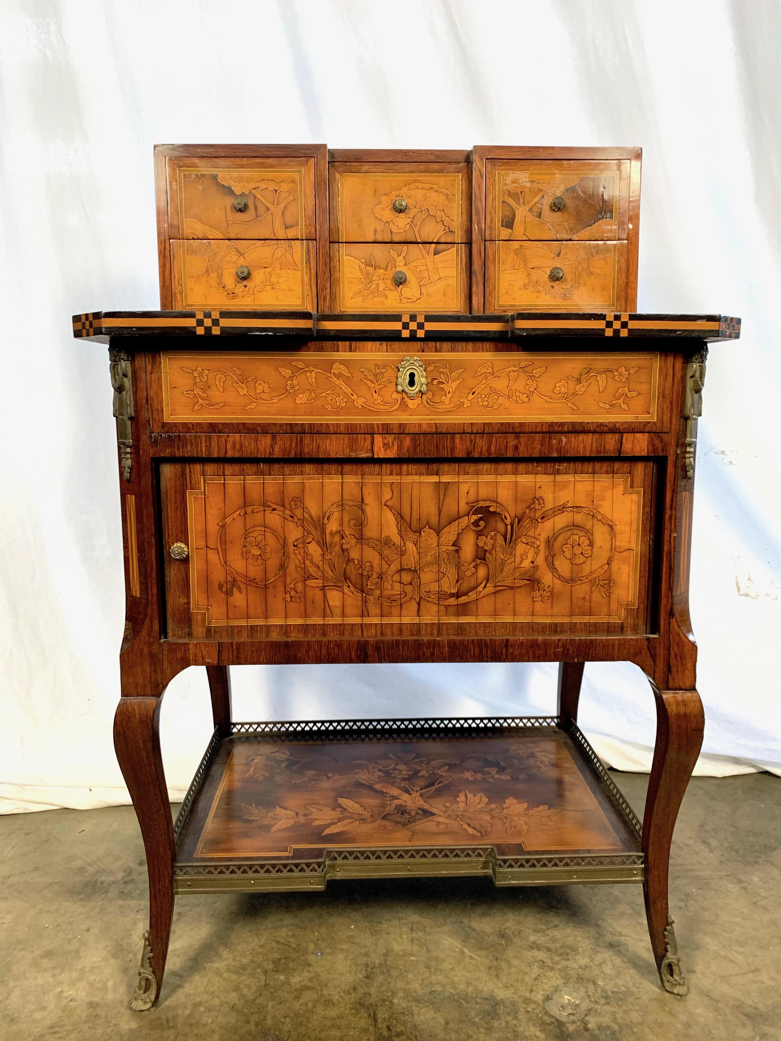 18th French Satinwood and Marquetry Inlaid Desk For Sale 5