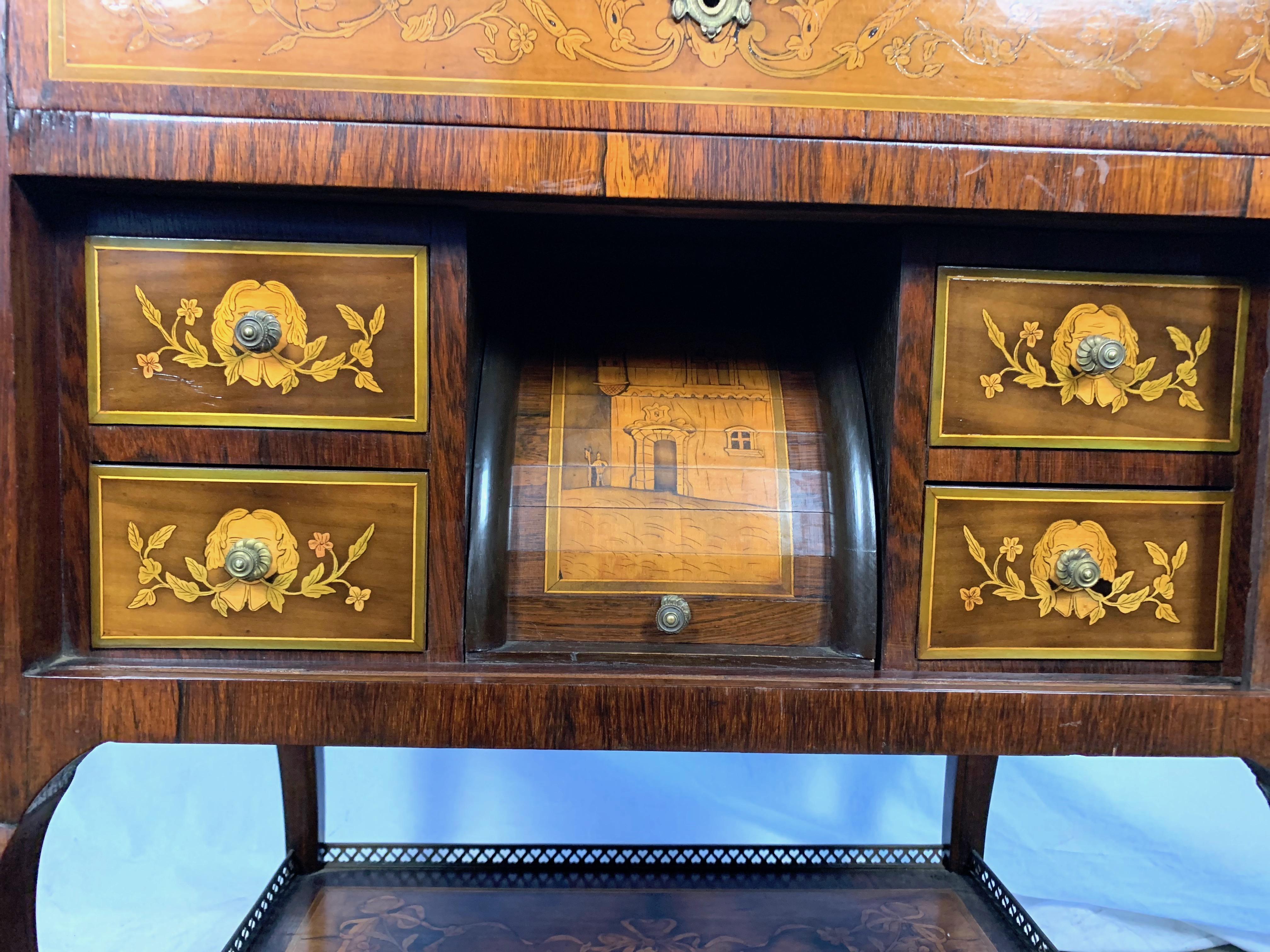 18th French Satinwood and Marquetry Inlaid Desk For Sale 2