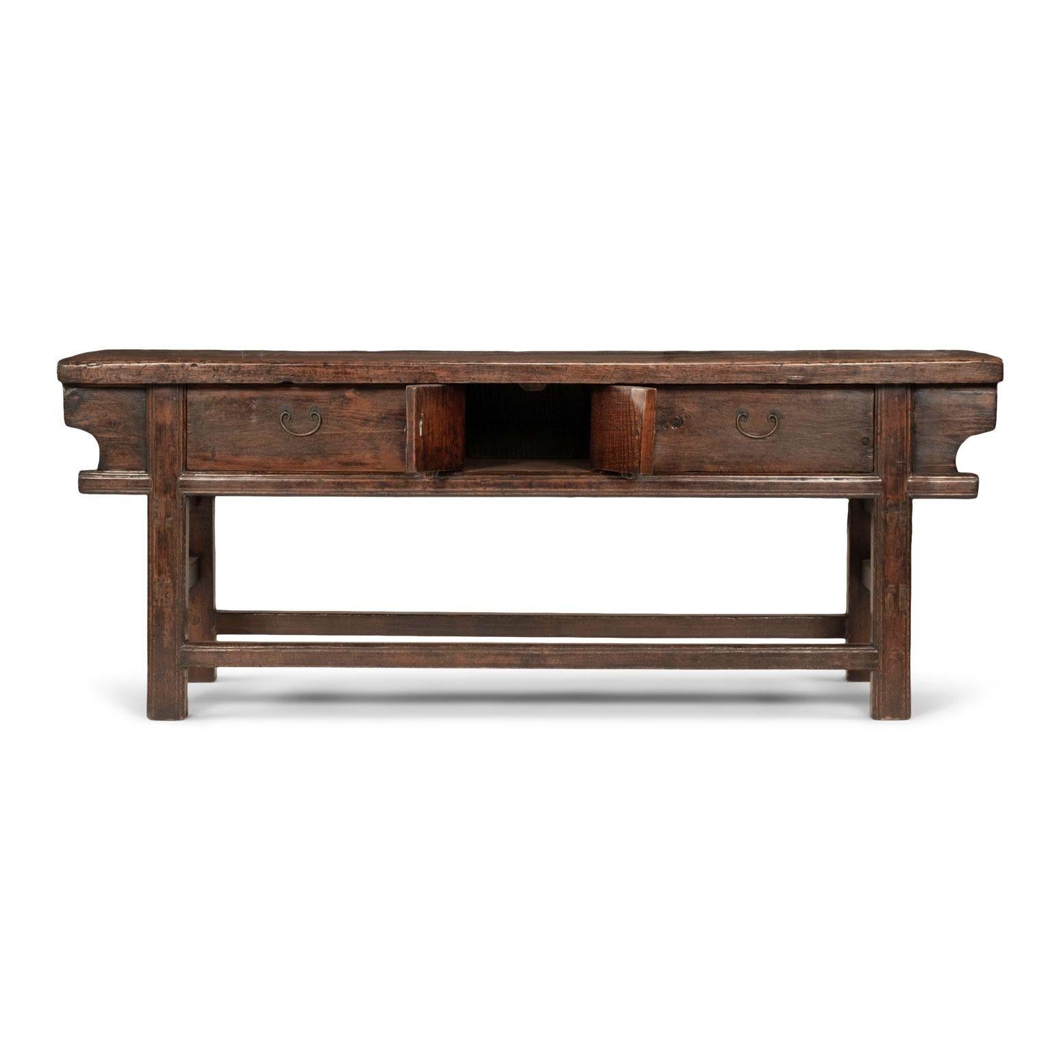 18th French Walnut Console Table in Chinese Style For Sale 2