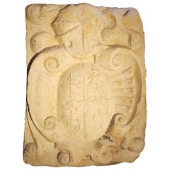 18th Heraldic Shield in Carved Limestone