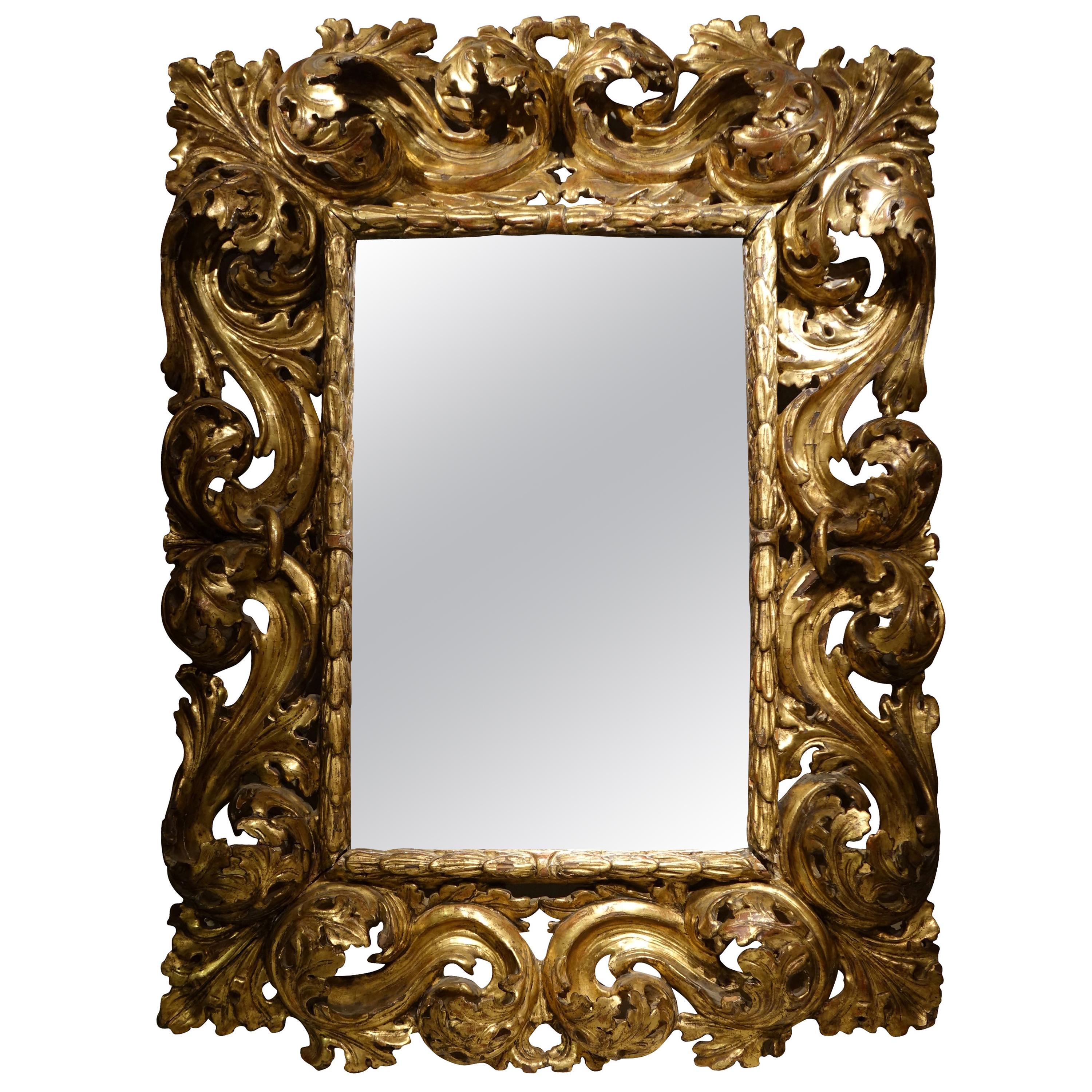 18th Italian Century "A Cartoccio" Mirror For Sale