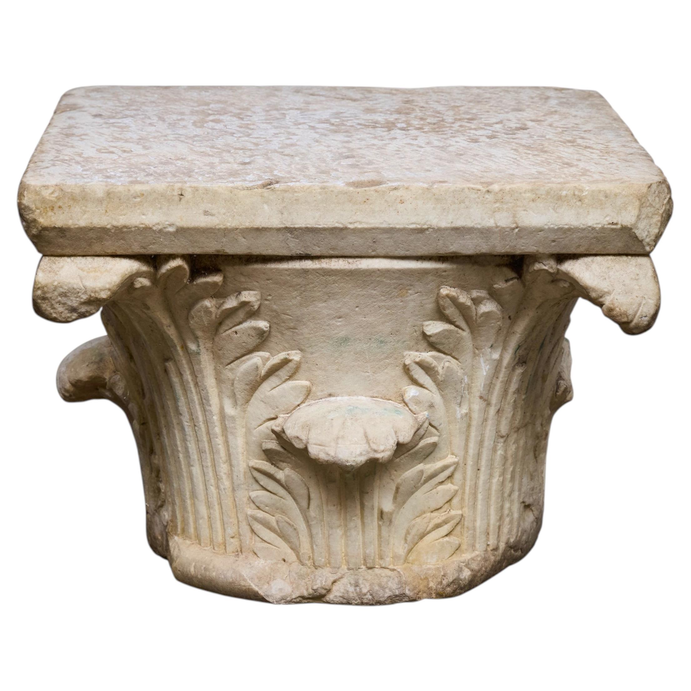 18th Italian Century Carrara Marble Capital