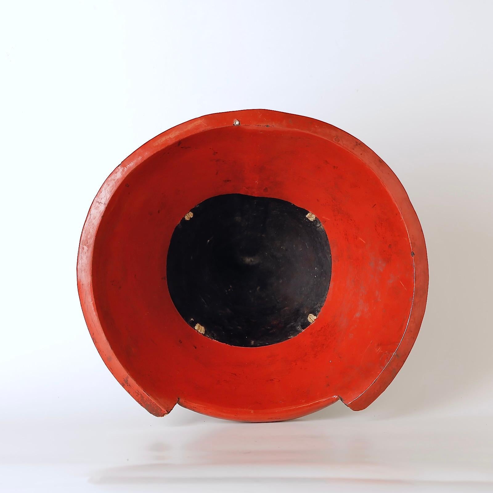 18th Lacquered Samurai Jingasa Hat with Misima Clan Crest For Sale 6