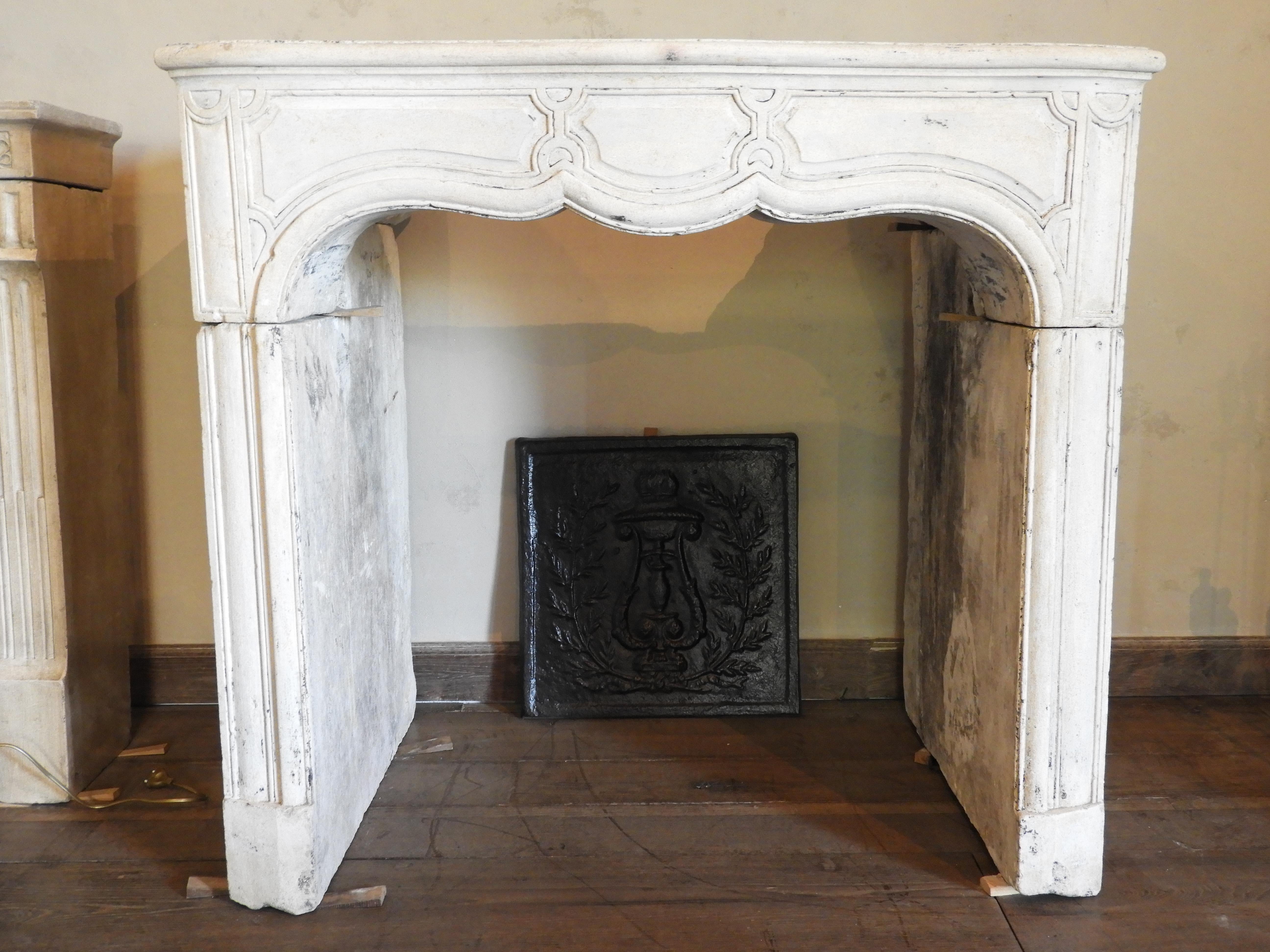 18th Louis XIV Fireplace in French Limestone 1