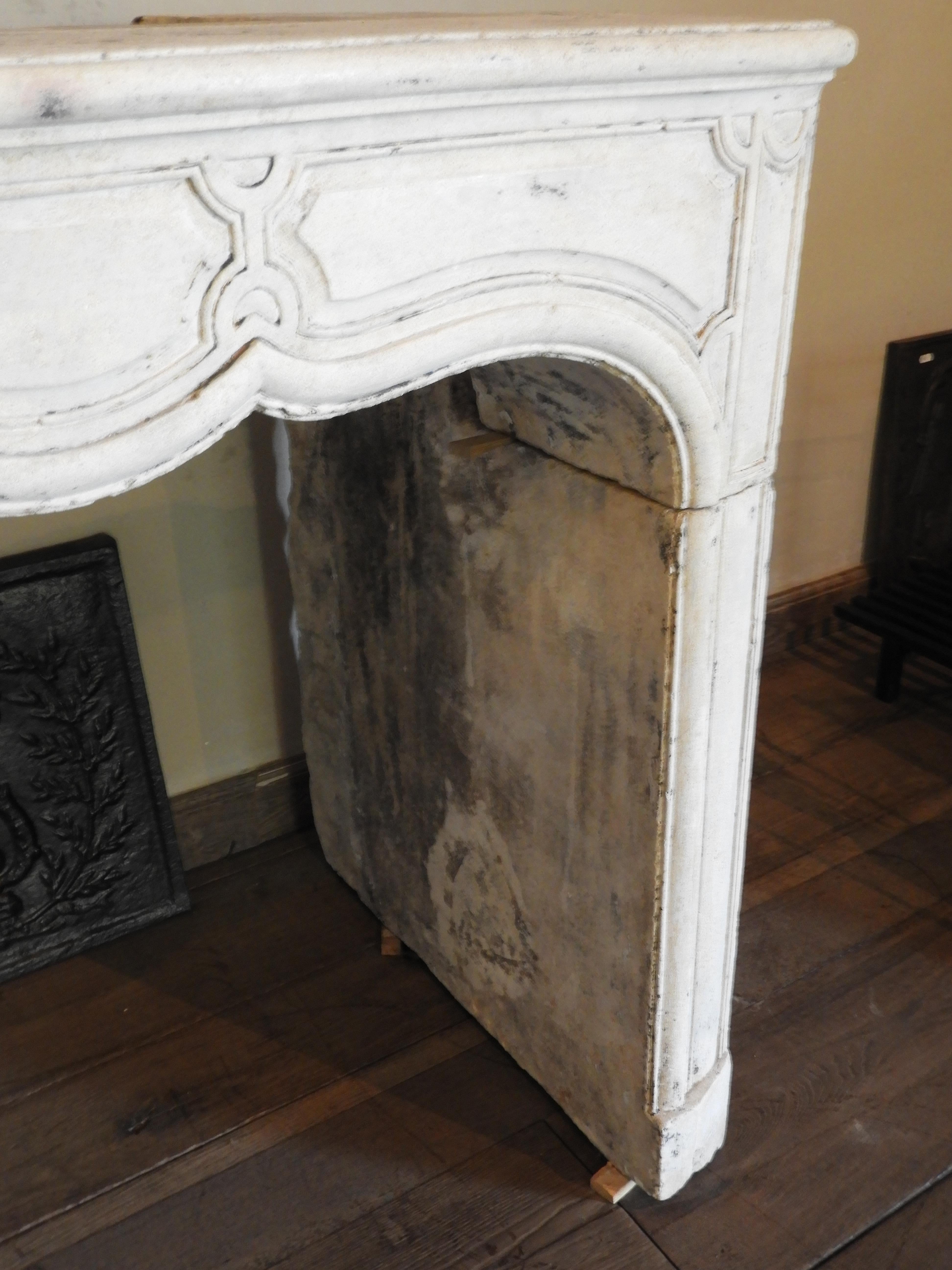 18th Louis XIV Fireplace in French Limestone 2