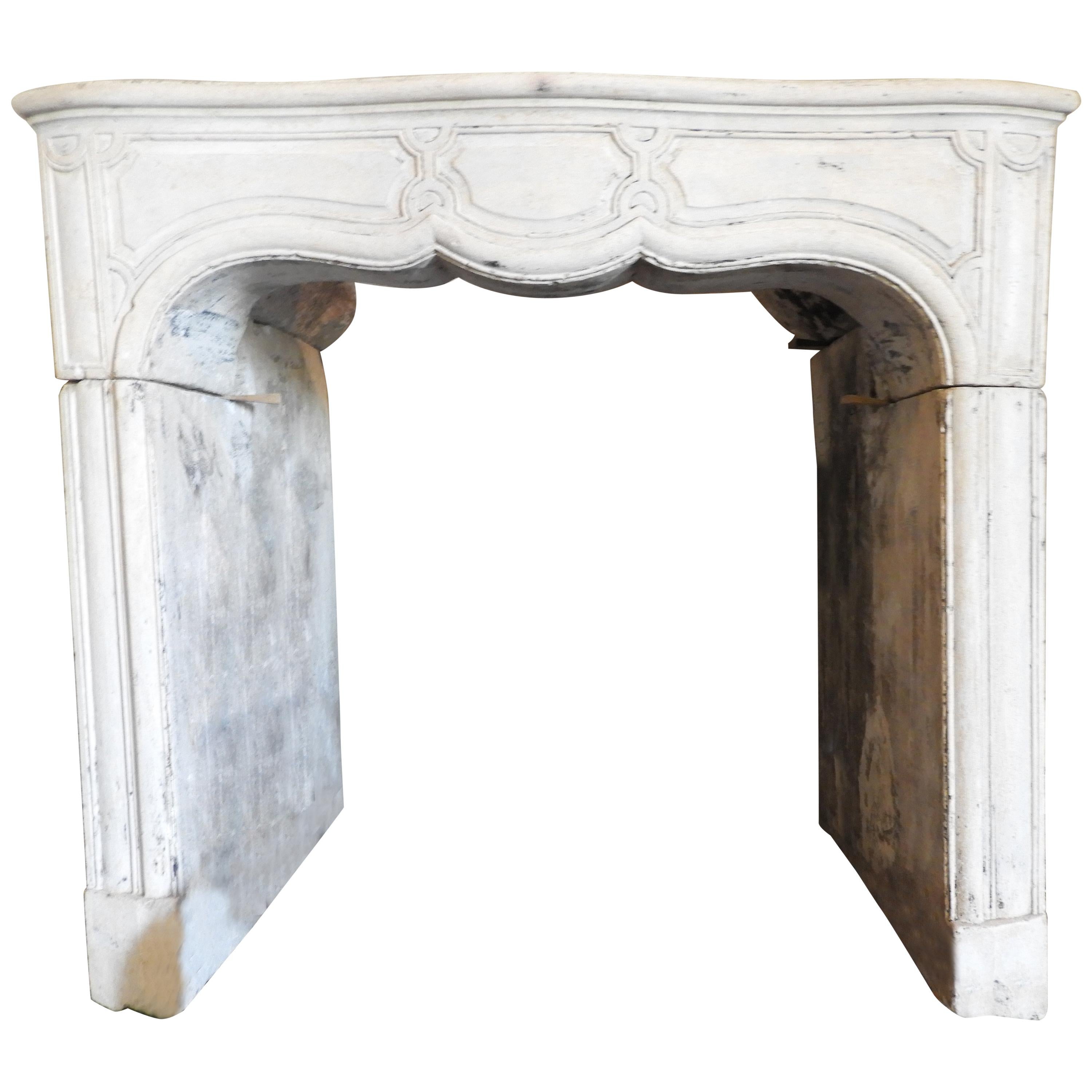 18th Louis XIV Fireplace in French Limestone
