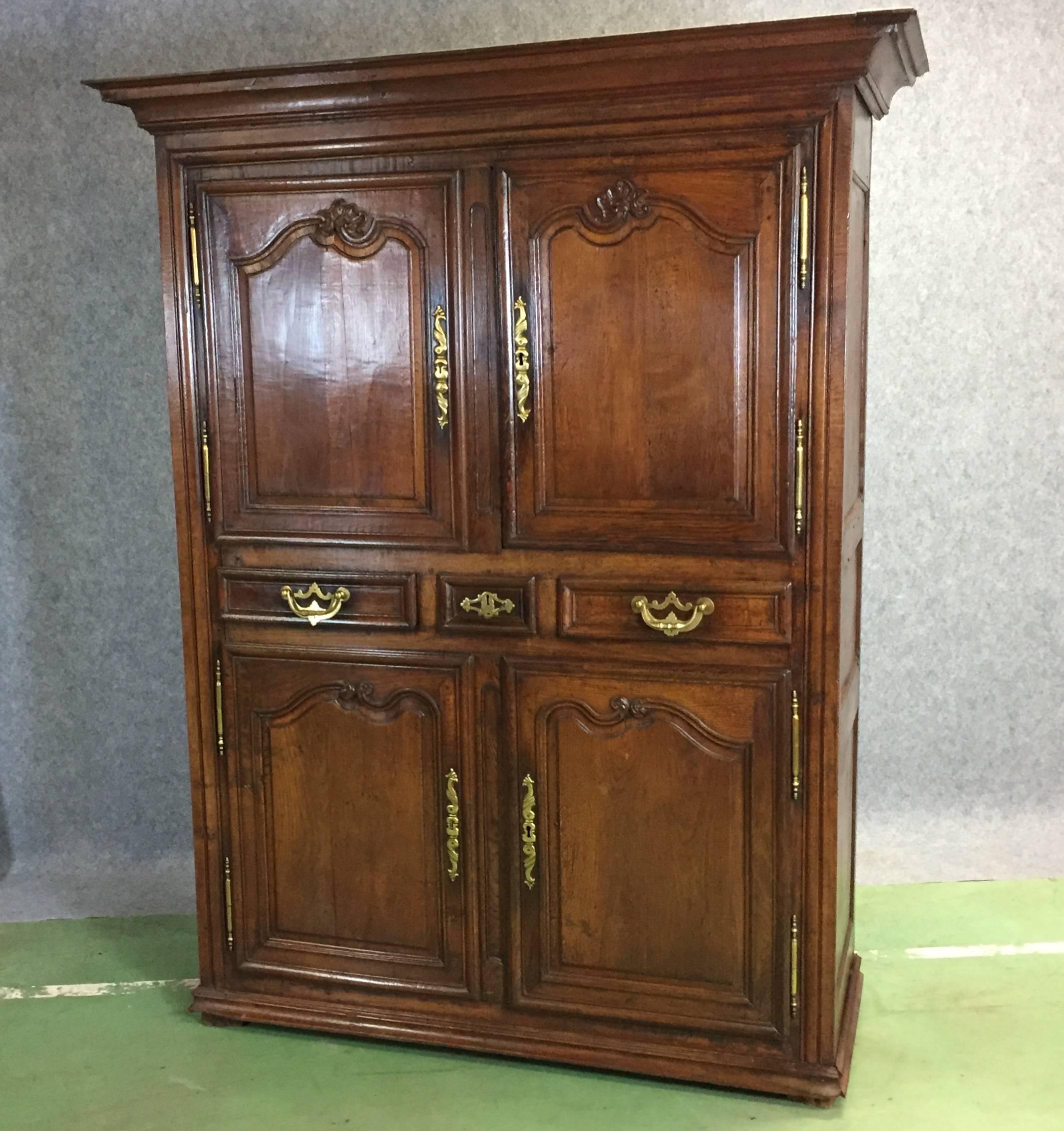 18th century Louis XIV oak buffet four doors.