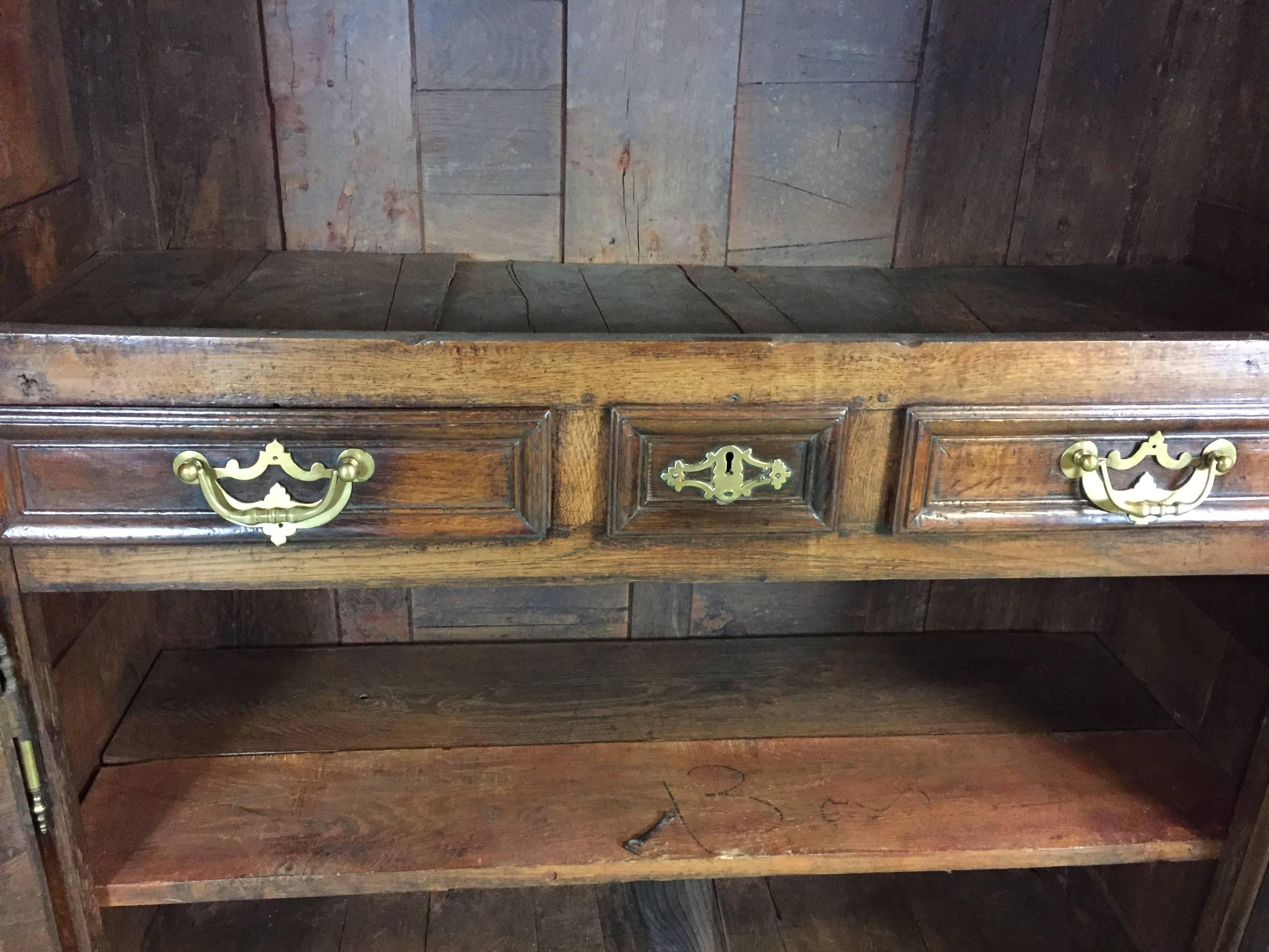 Early 18th Century 18th Century Louis XIV Oak Buffet Four Doors For Sale