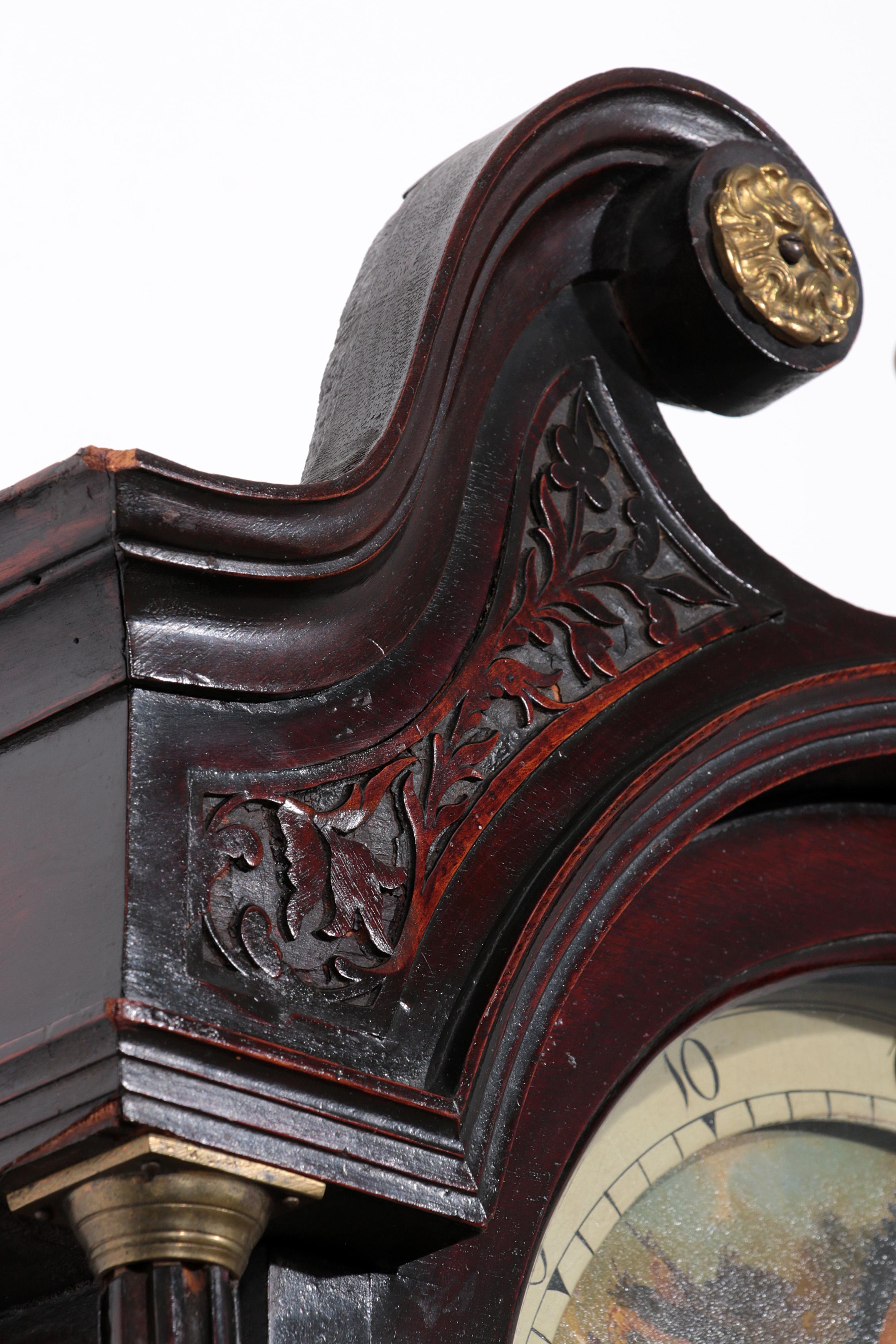 18th Mahogany Longcase Clock Robert Fletcher Chester 1784-1820 For Sale 2