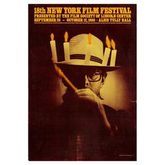 Affiche du 18e Festival du film de New York de 1980, États-Unis, demi-autoroute, signée