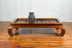 18th or 19th Century Elm Doors with Iron Hardware Made into a Ming Coffee Table