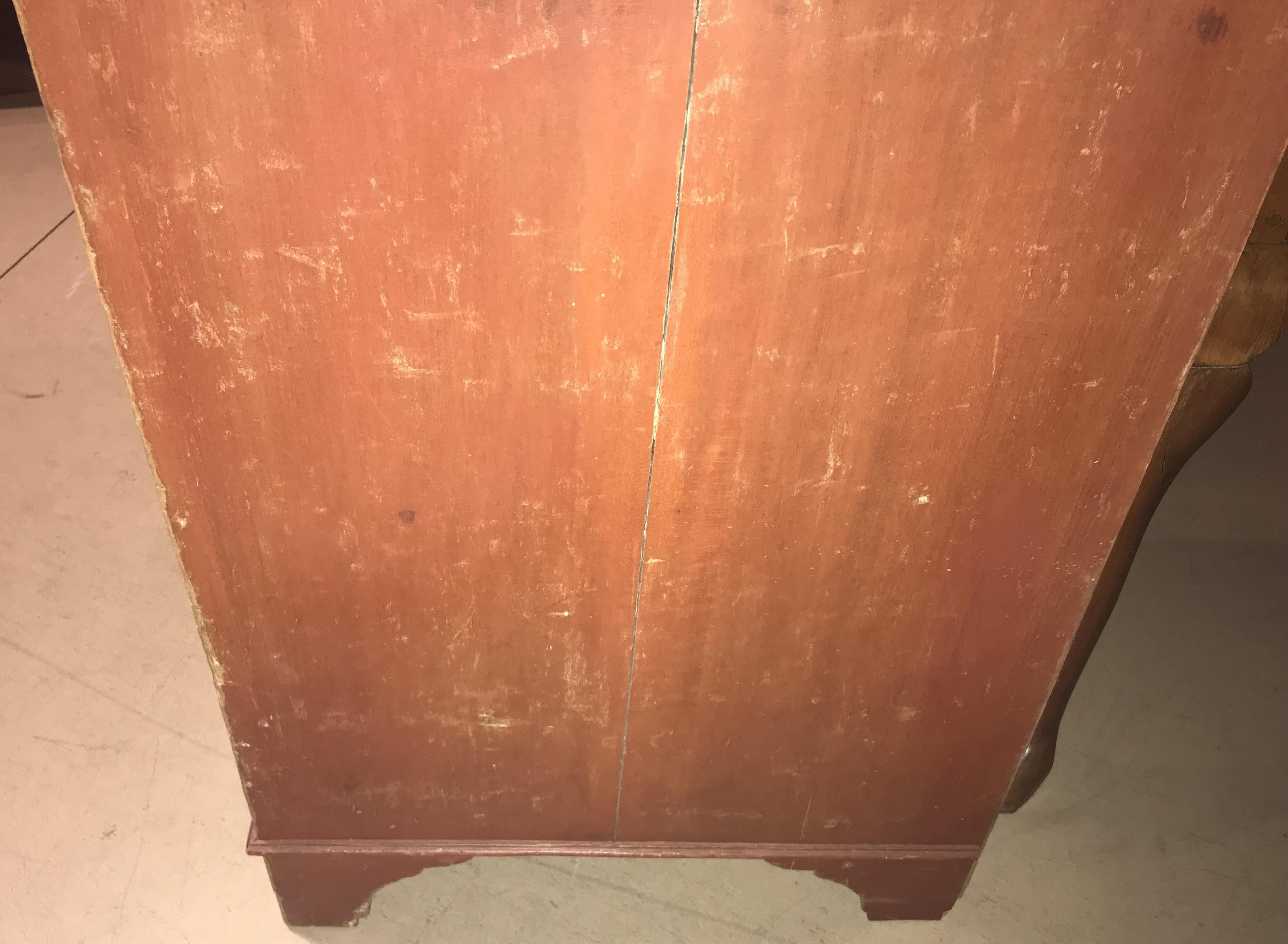 18th or 19th Century Pennsylvania Two Part Stepback Cupboard in Old Red Paint 9