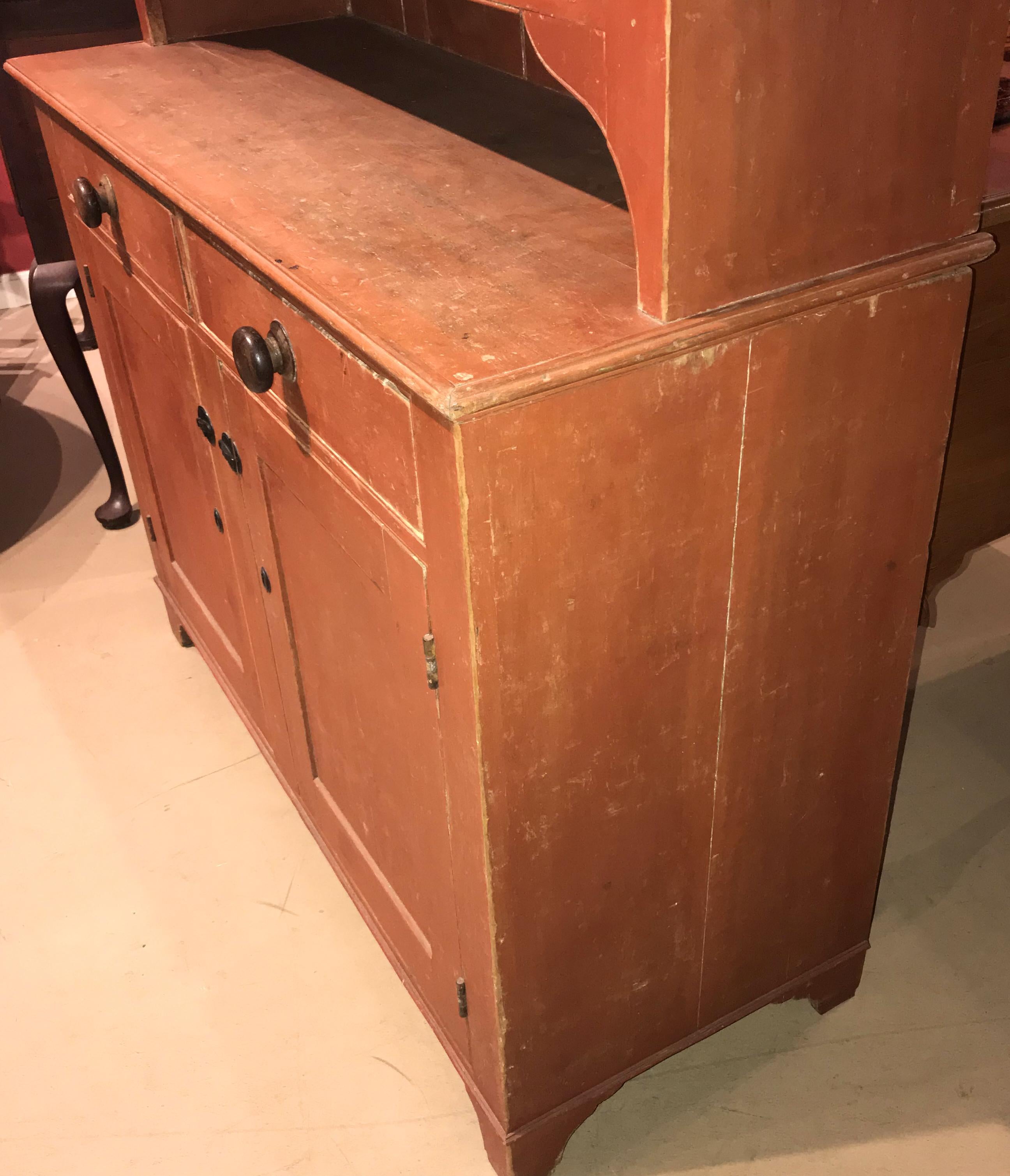antique step back cabinet