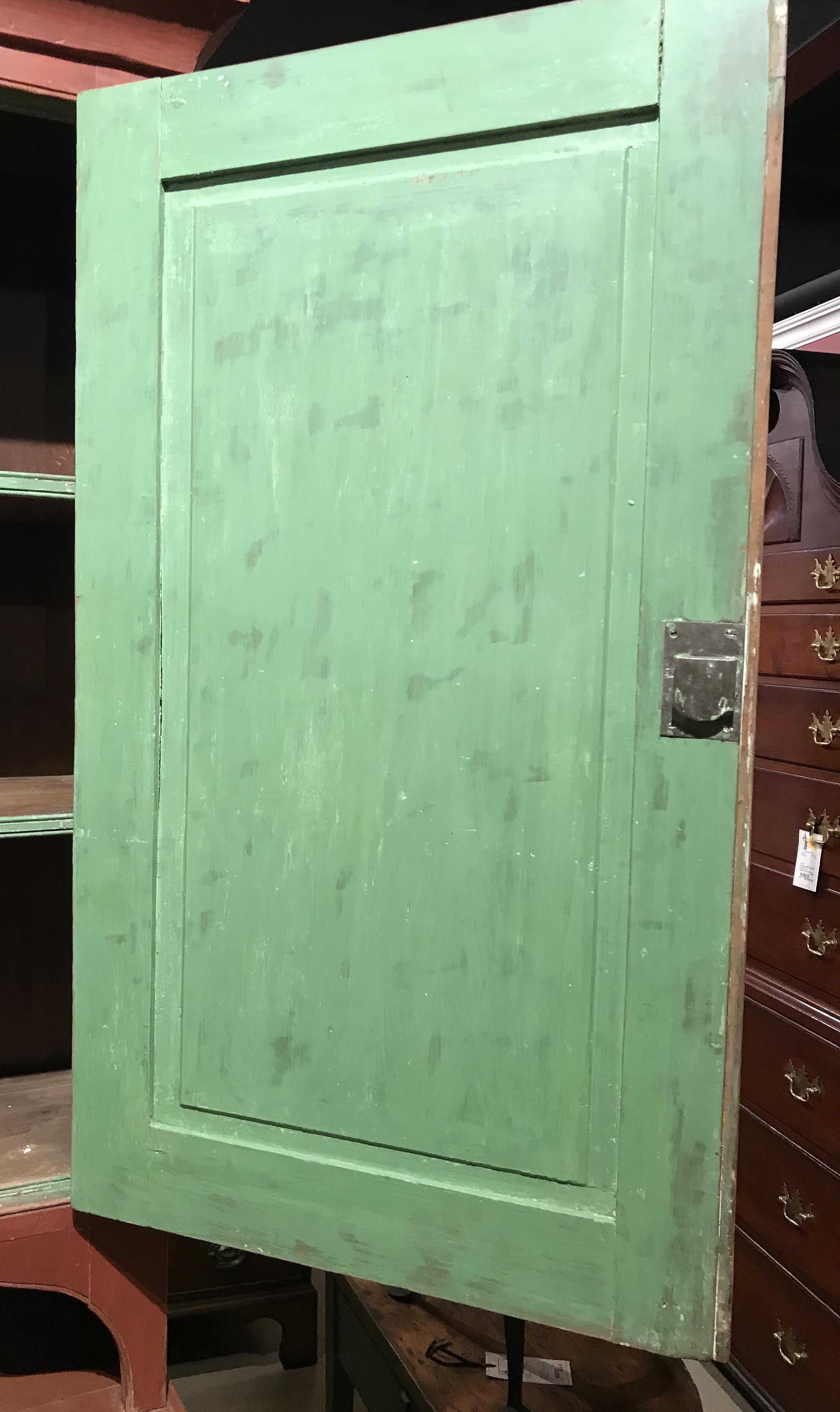 18th or 19th Century Pennsylvania Two Part Stepback Cupboard in Old Red Paint 2