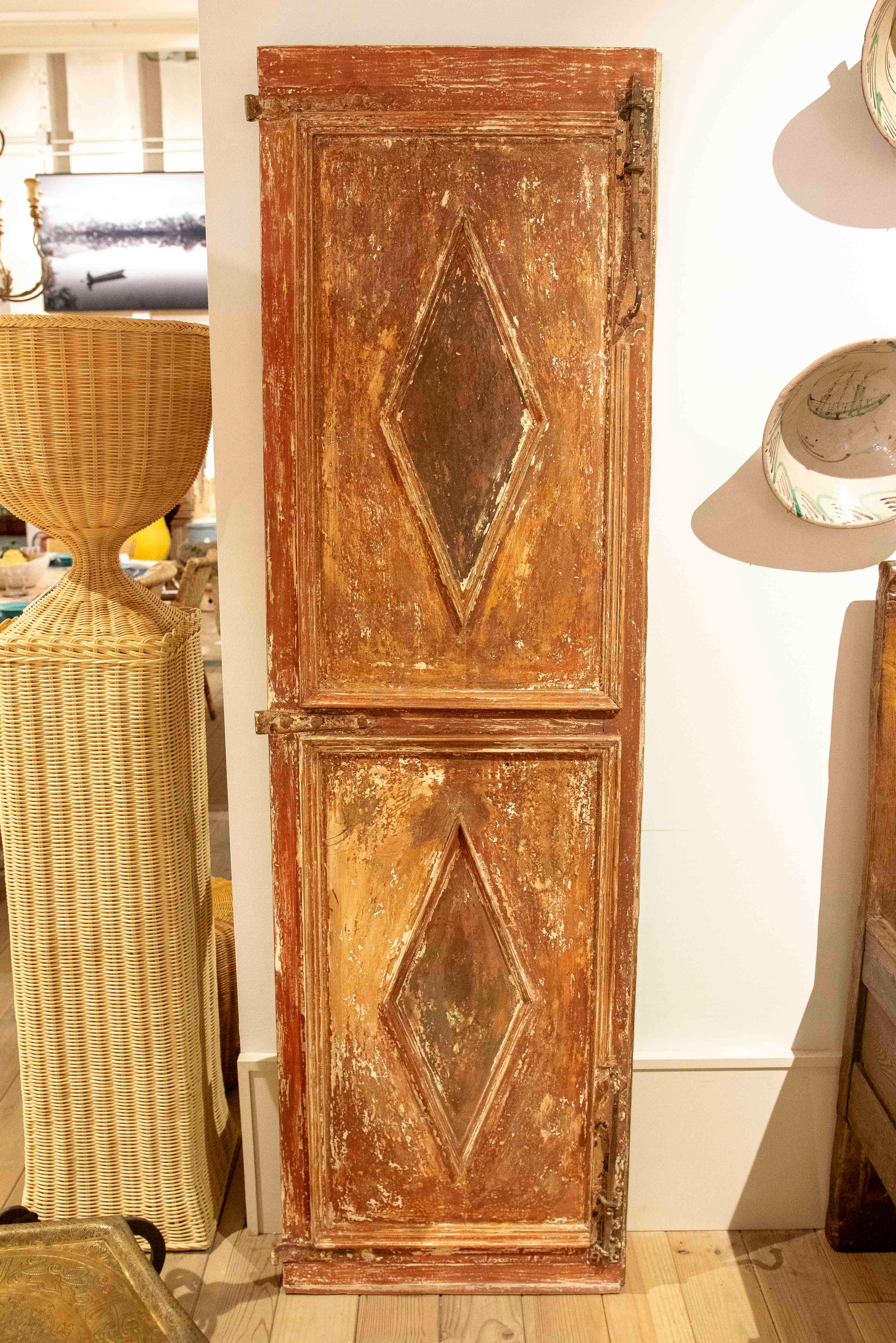 18th Pair of Antique Doors with Diamond Motif and Original Patina For Sale 3