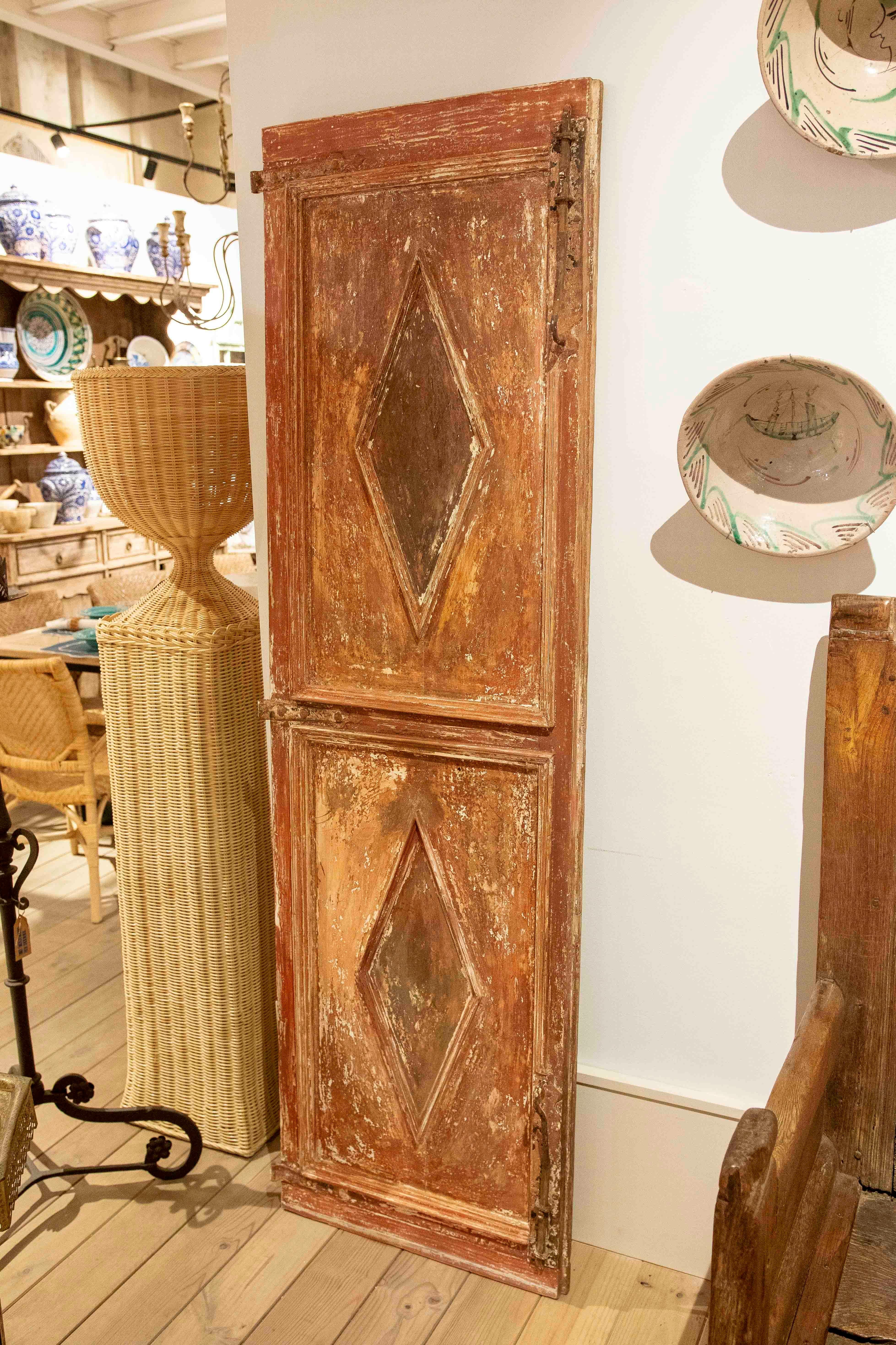 18th Pair of Antique Doors with Diamond Motif and Original Patina For Sale 4