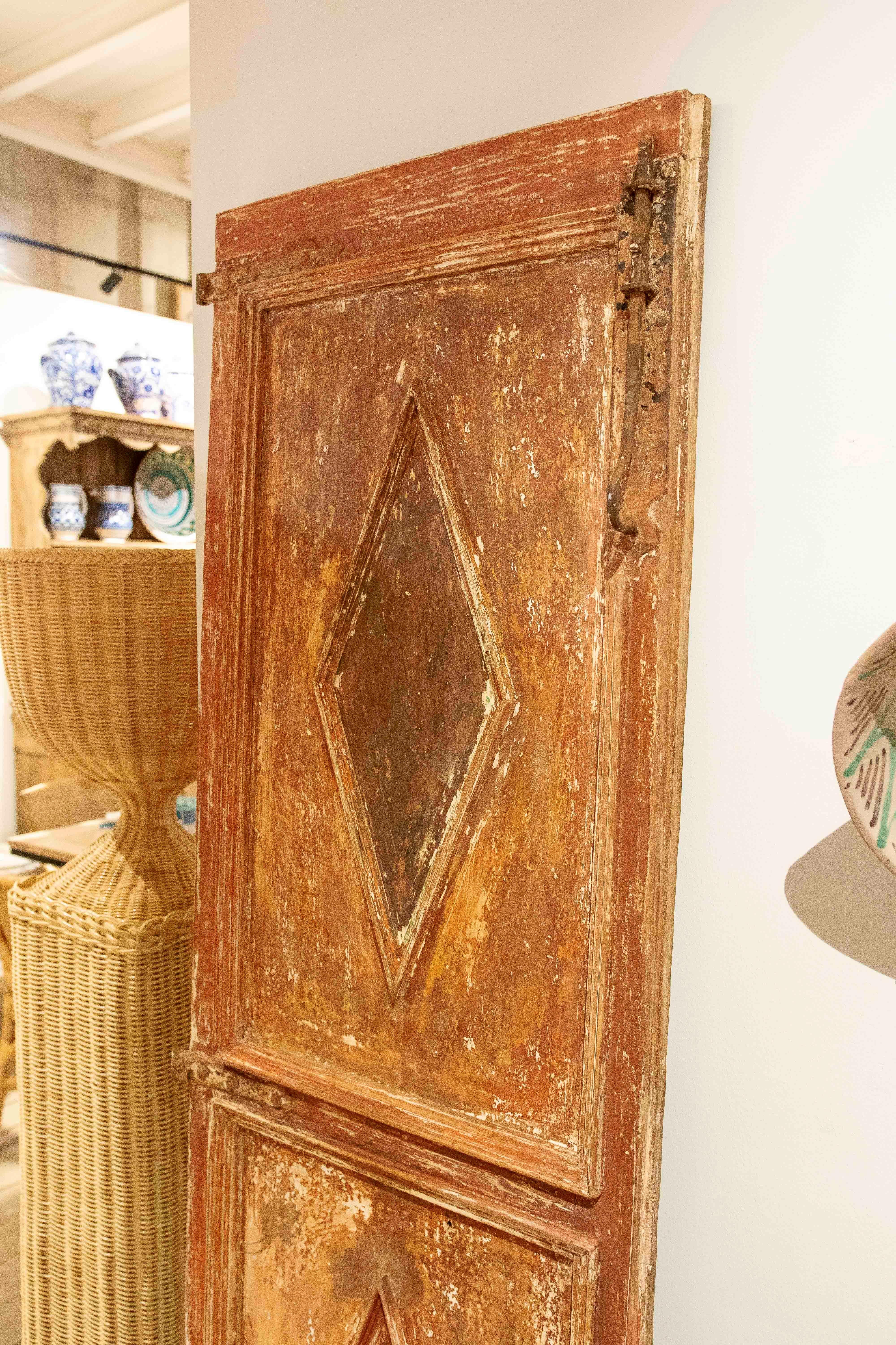 18th Pair of Antique Doors with Diamond Motif and Original Patina For Sale 5