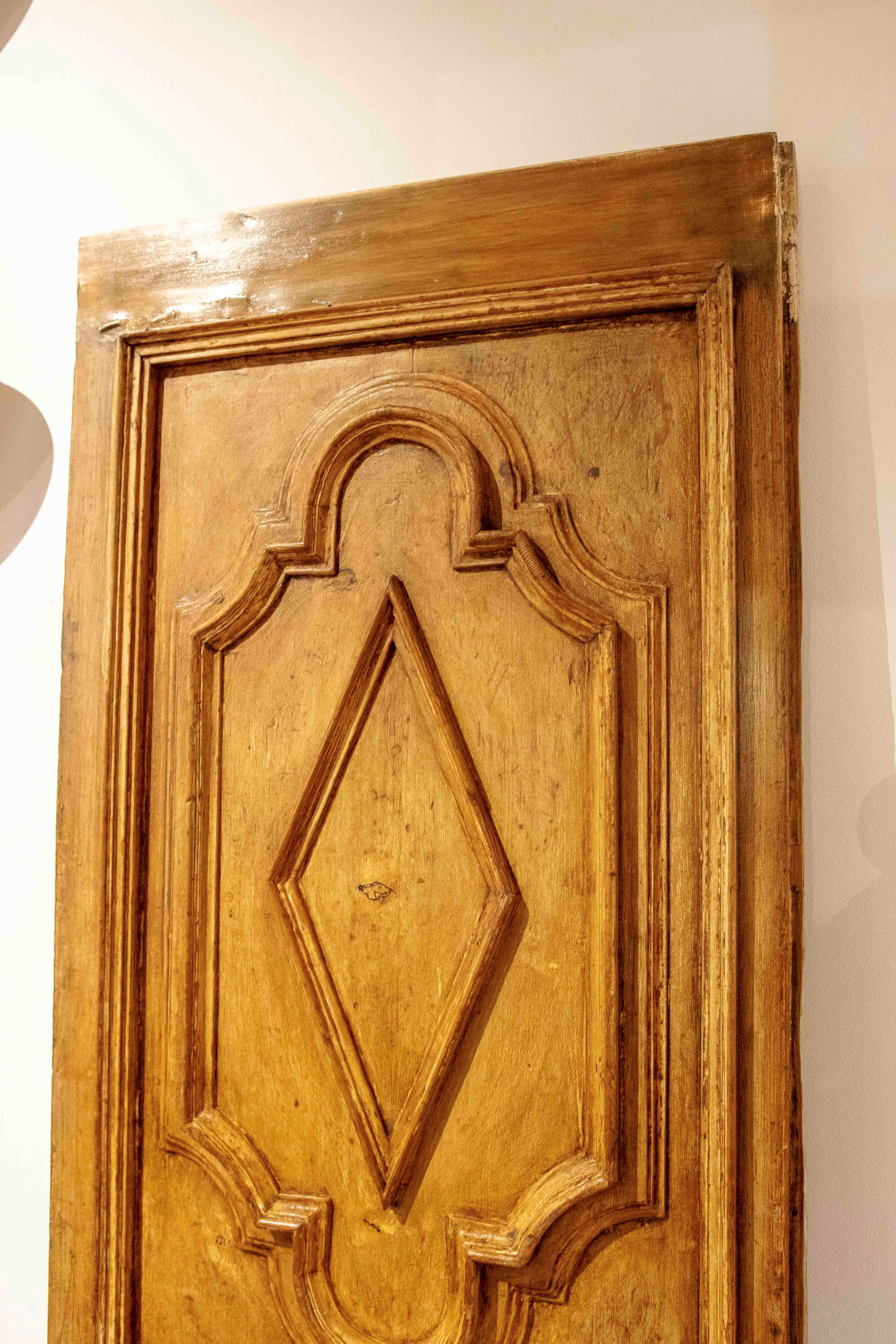 18th Century and Earlier 18th Pair of Antique Doors with Diamond Motif and Original Patina For Sale