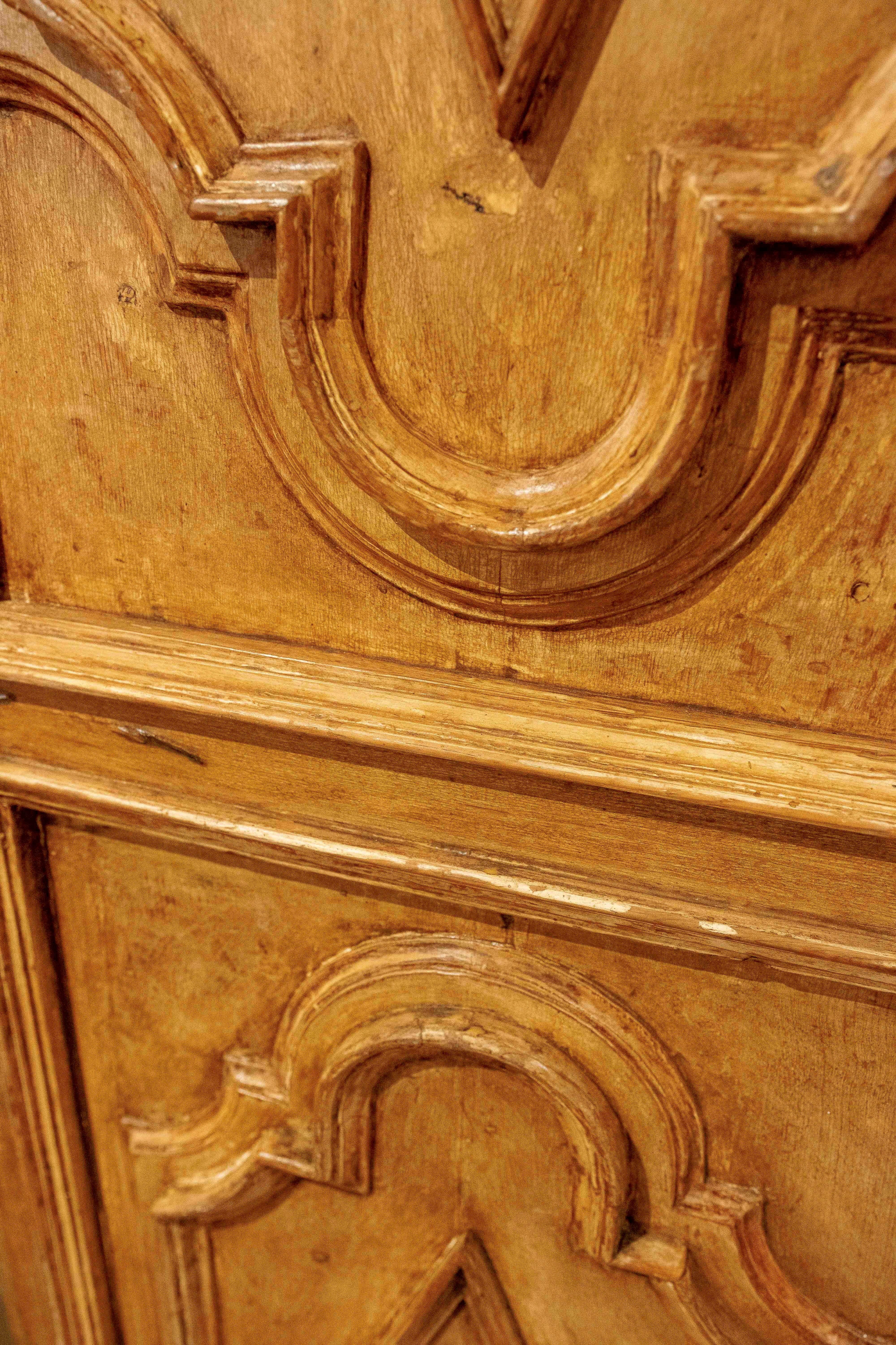 Wood 18th Pair of Antique Doors with Diamond Motif and Original Patina For Sale