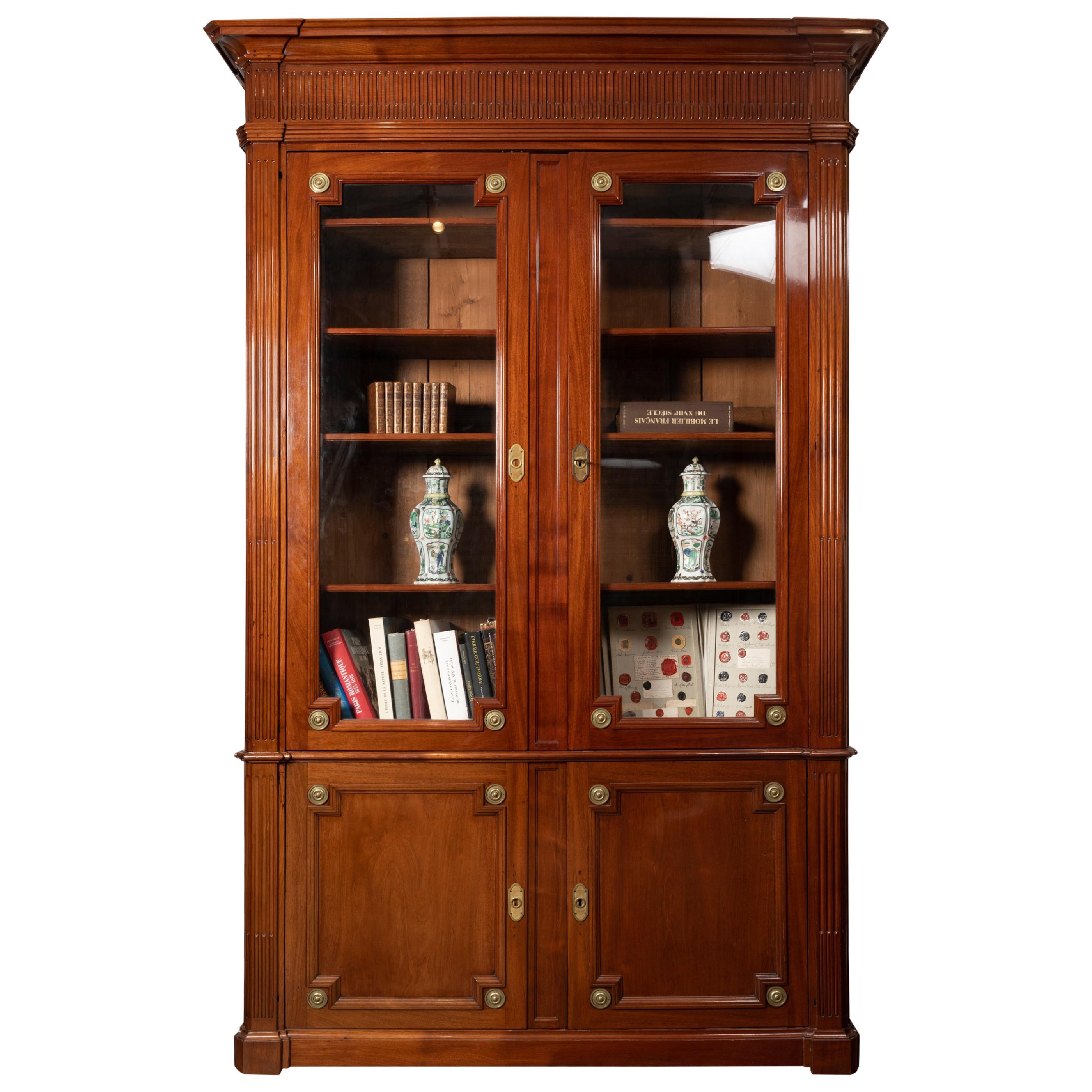 18th Century Period Mahogany Bookcase, Louis XVI, Stamped J.F Leleu For  Sale at 1stDibs