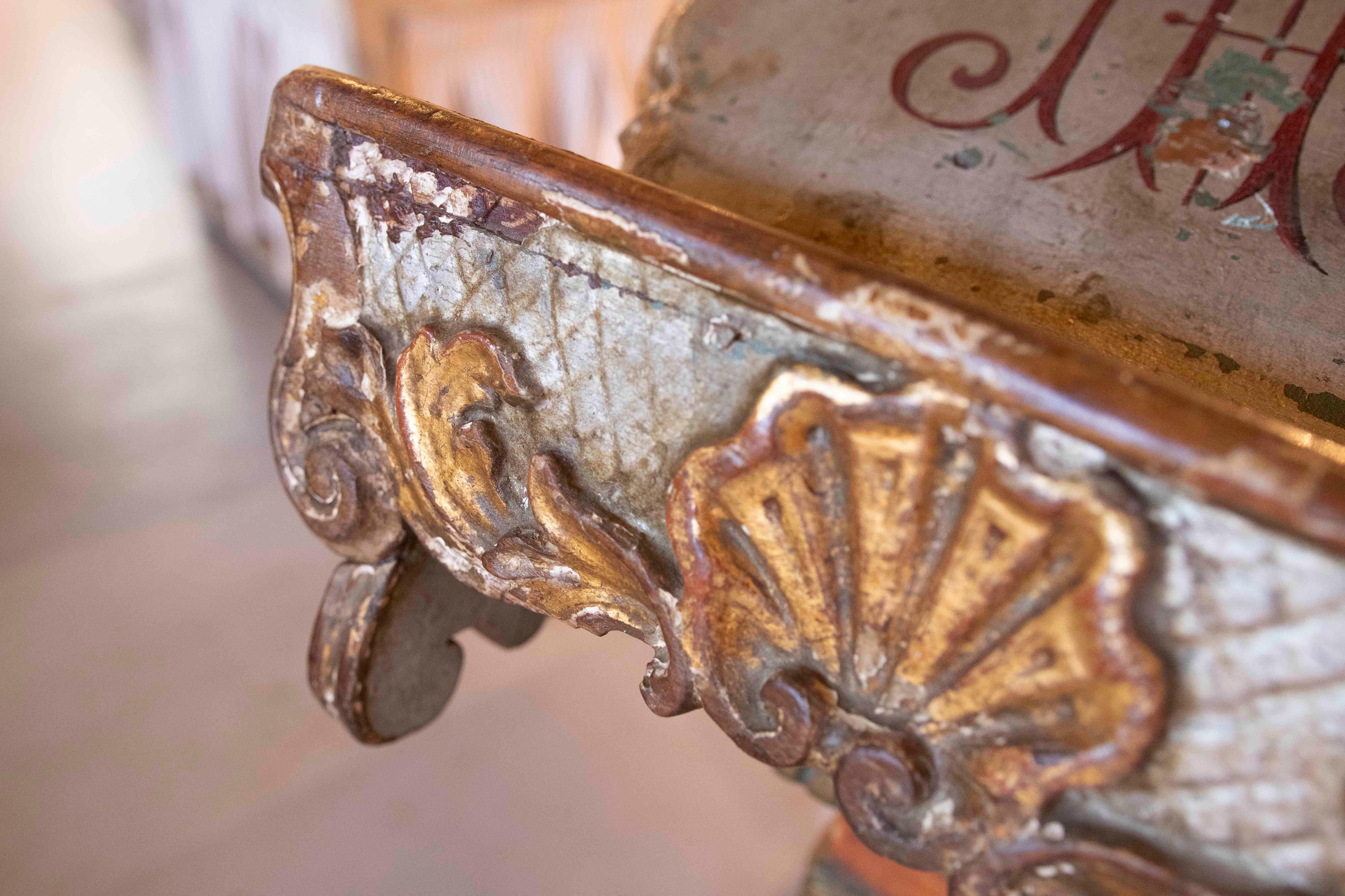 18th Polychrome Baroque Mass Lectern in Carved Wood For Sale 7