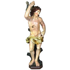 18th Rare and Large Sculpture Representin Saint Sebastian