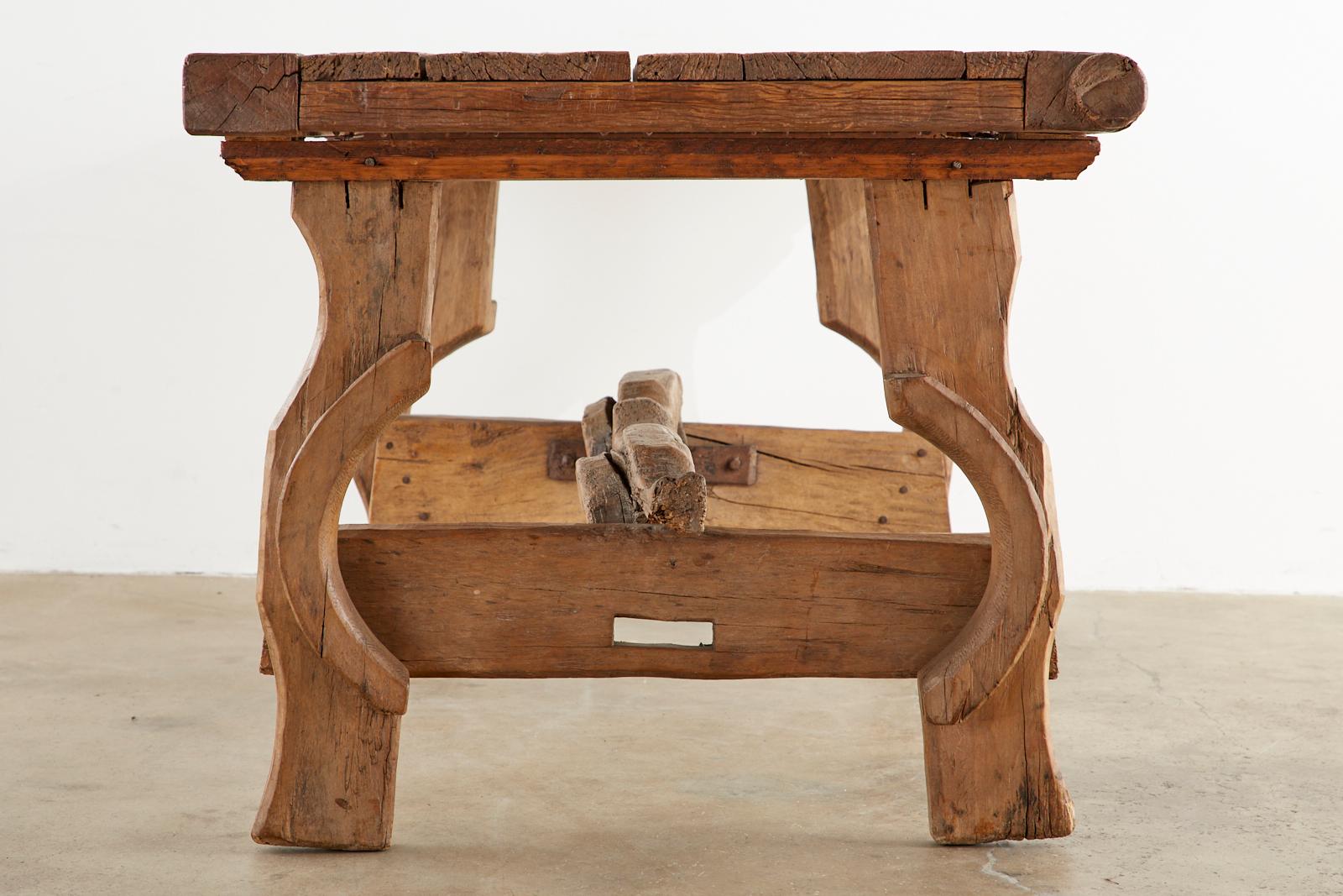 18th Century and Earlier 18th Spanish Baroque Style Primitive Farmhouse Dining Table