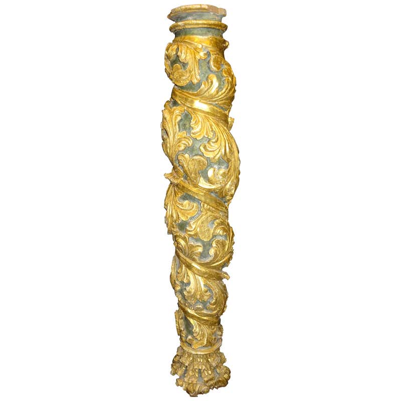 Monumental Italian Baroque Carved Solomonic Columns at 1stDibs