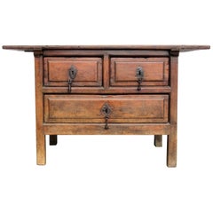 17th Century Spanish Walnut Three-Drawer Work Table