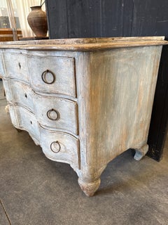 18th Swedish Rococo Three Drawer Painted Chest