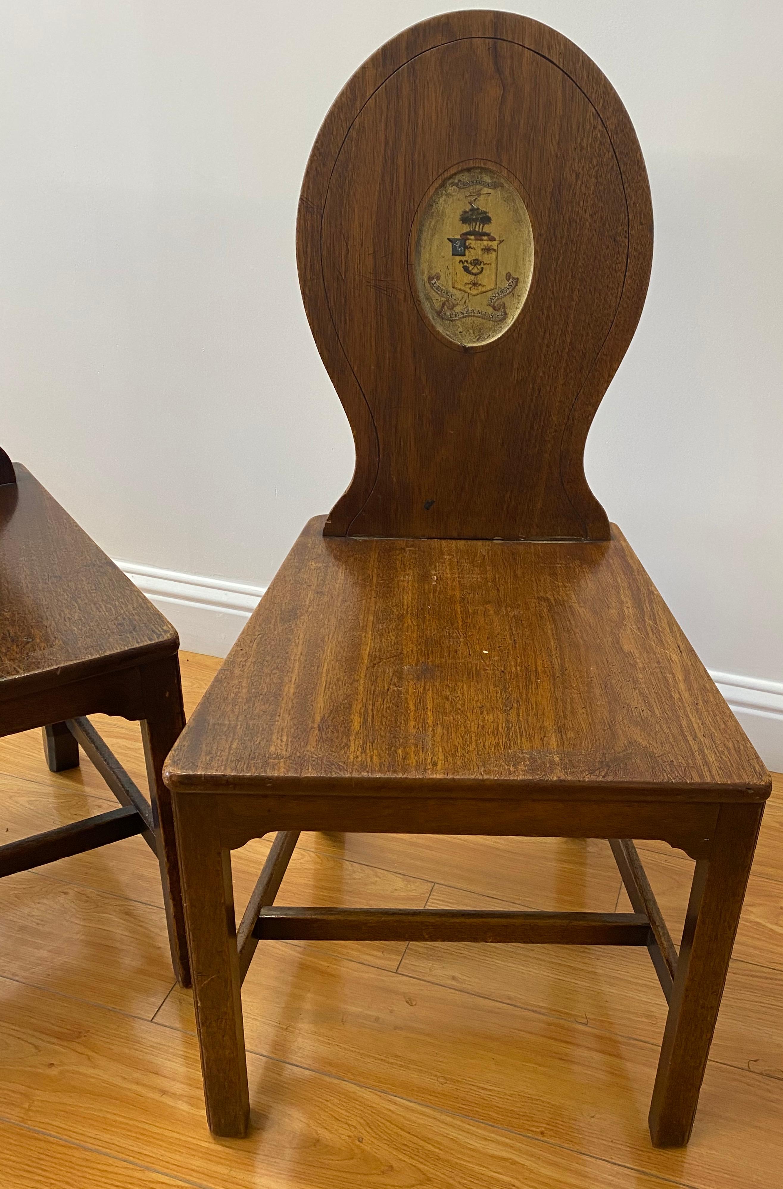 18th-19th Century George III European Walnut Hall Chairs 4